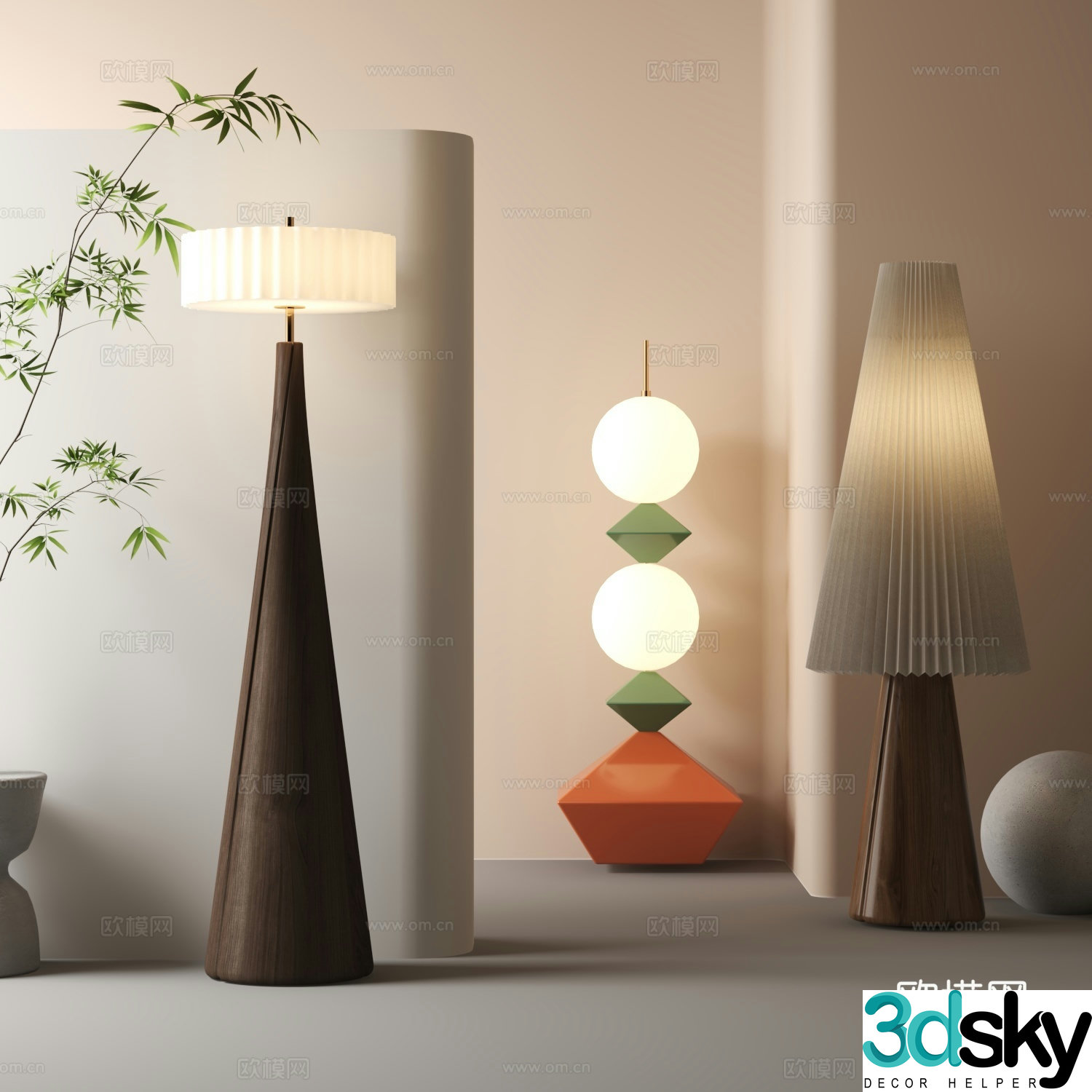 Modern lantern 3d model