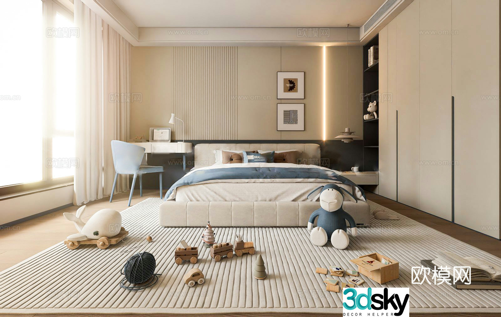 Modern children’s room boys’ children’s bedroom indoor children’s room children’s room boys’ 3D model