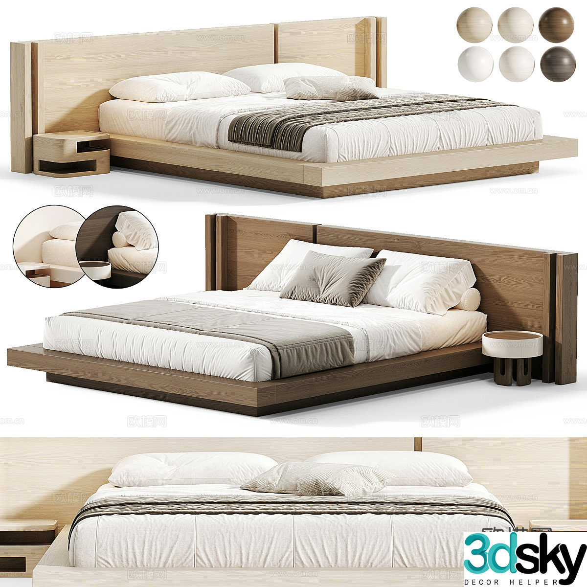 New Chinese Yamato double bed 3D model