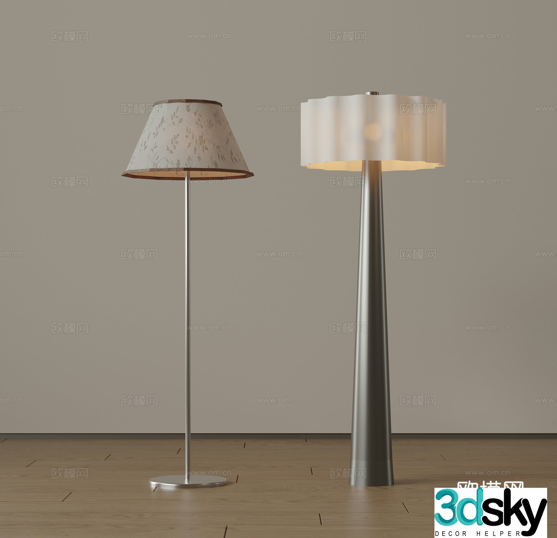 Modern medieval floor lamp Minimalist floor lamp Italian floor lamp Art floor lamp Creamy wind fall 3D model