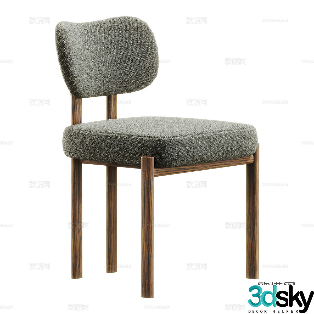 New Chinese Adrien dining chair 3D model