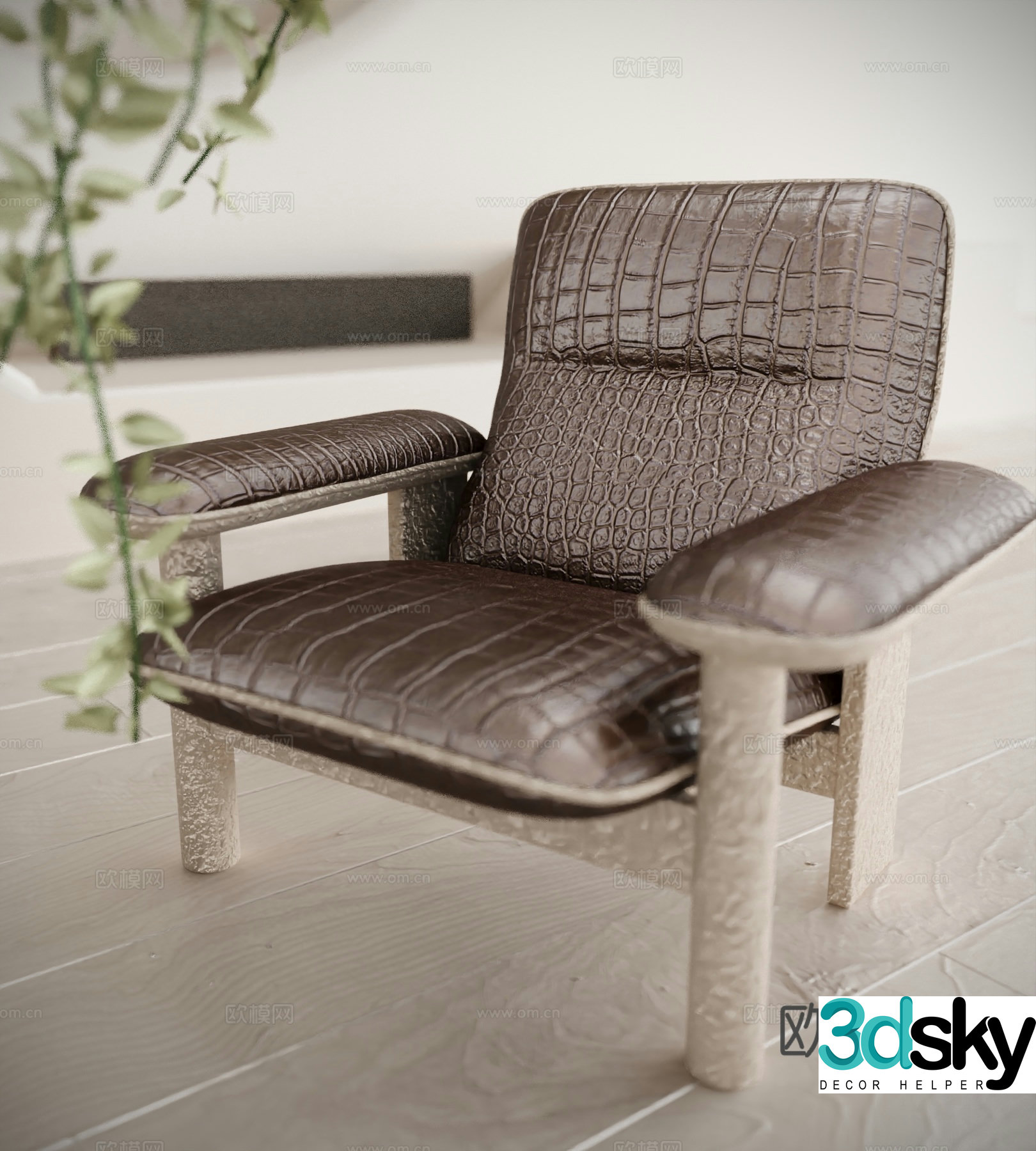 Modern single sofa casual single chair 3d model