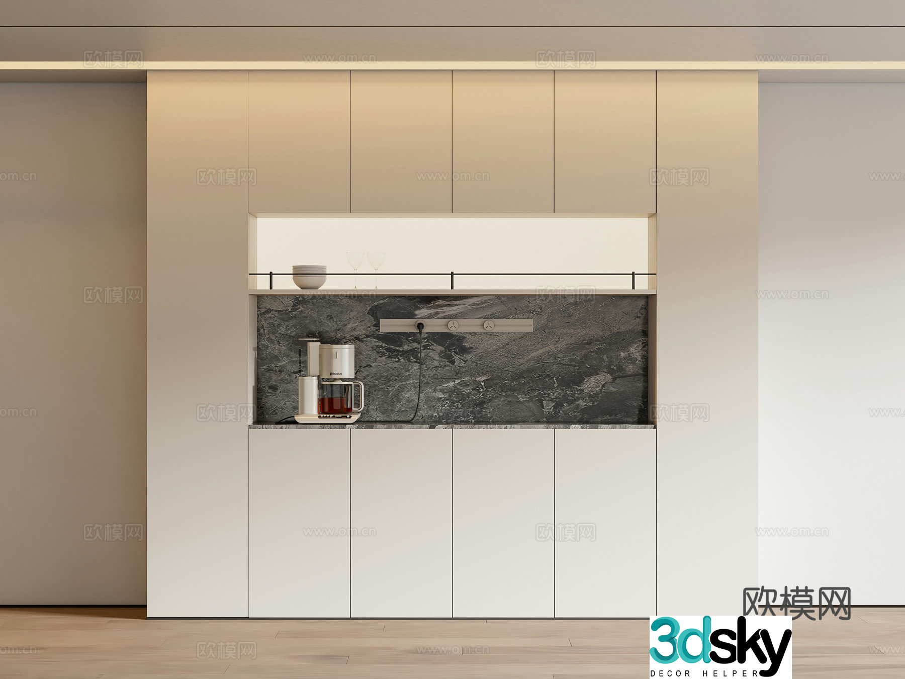 Modern sideboard wine cabinet 3d model