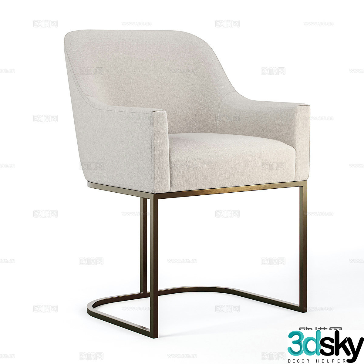 Modern light luxury armchair 3d model