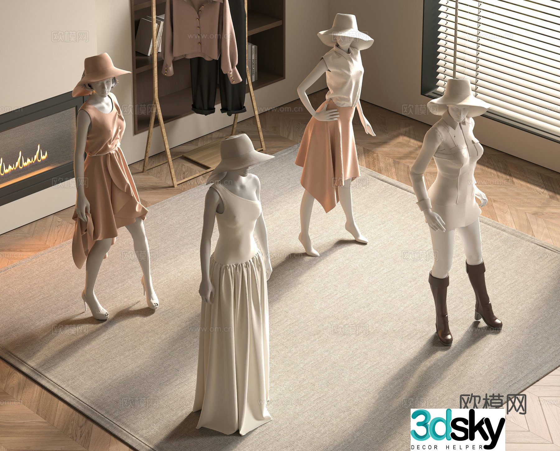 Modern women’s clothing model 3d model