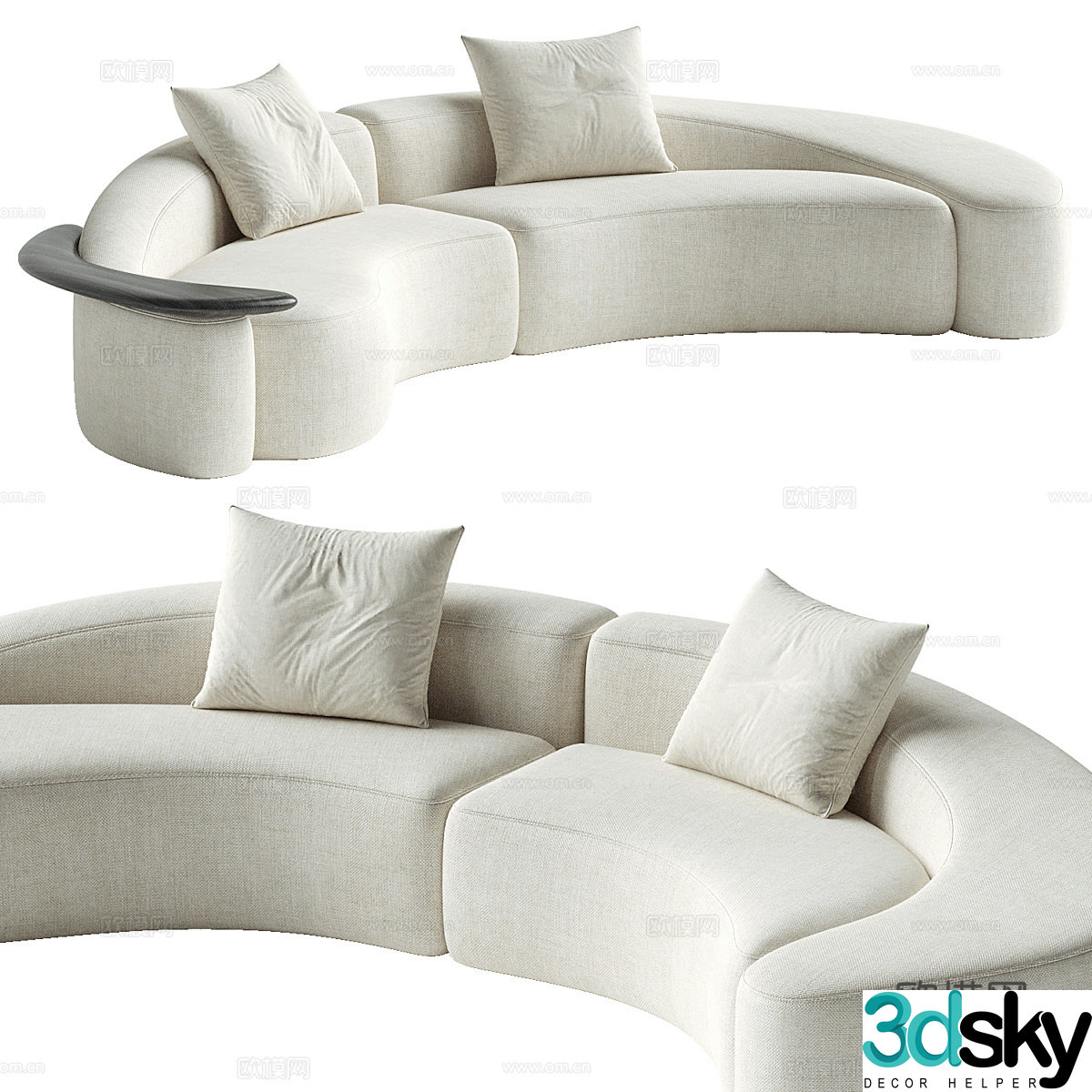 Modern Italian OTA curved sofa 3d model
