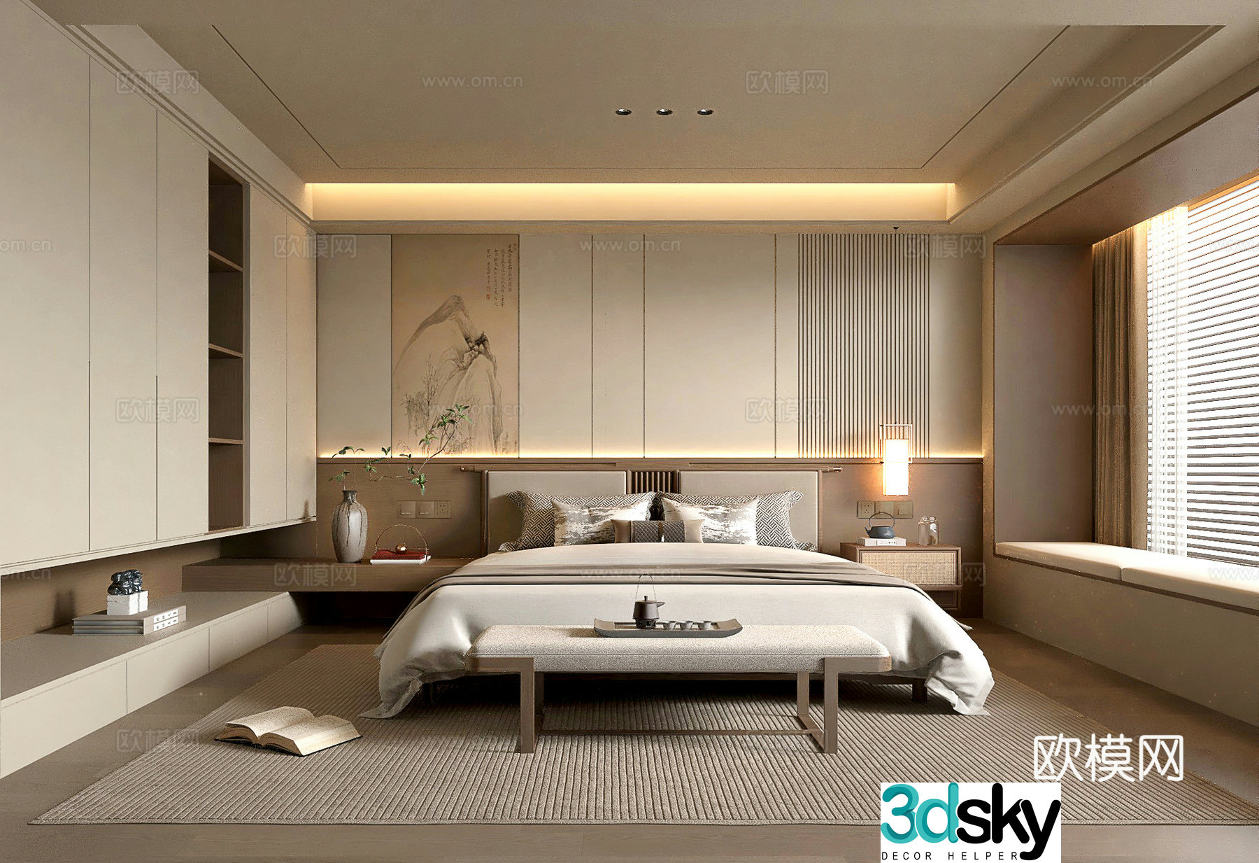New Chinese style Song style bedroom 3d model 3d model