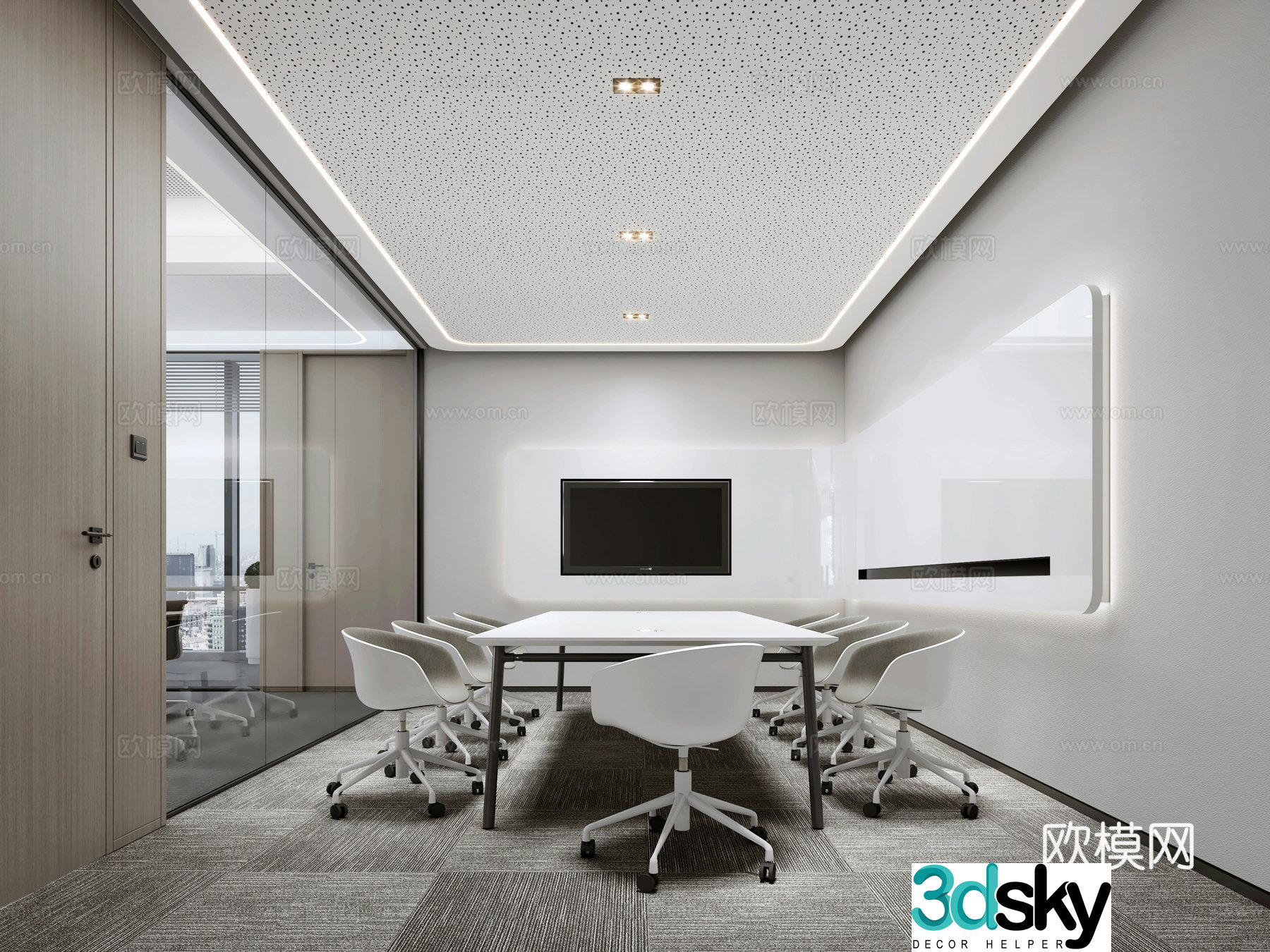 Modern office meeting room 3d model