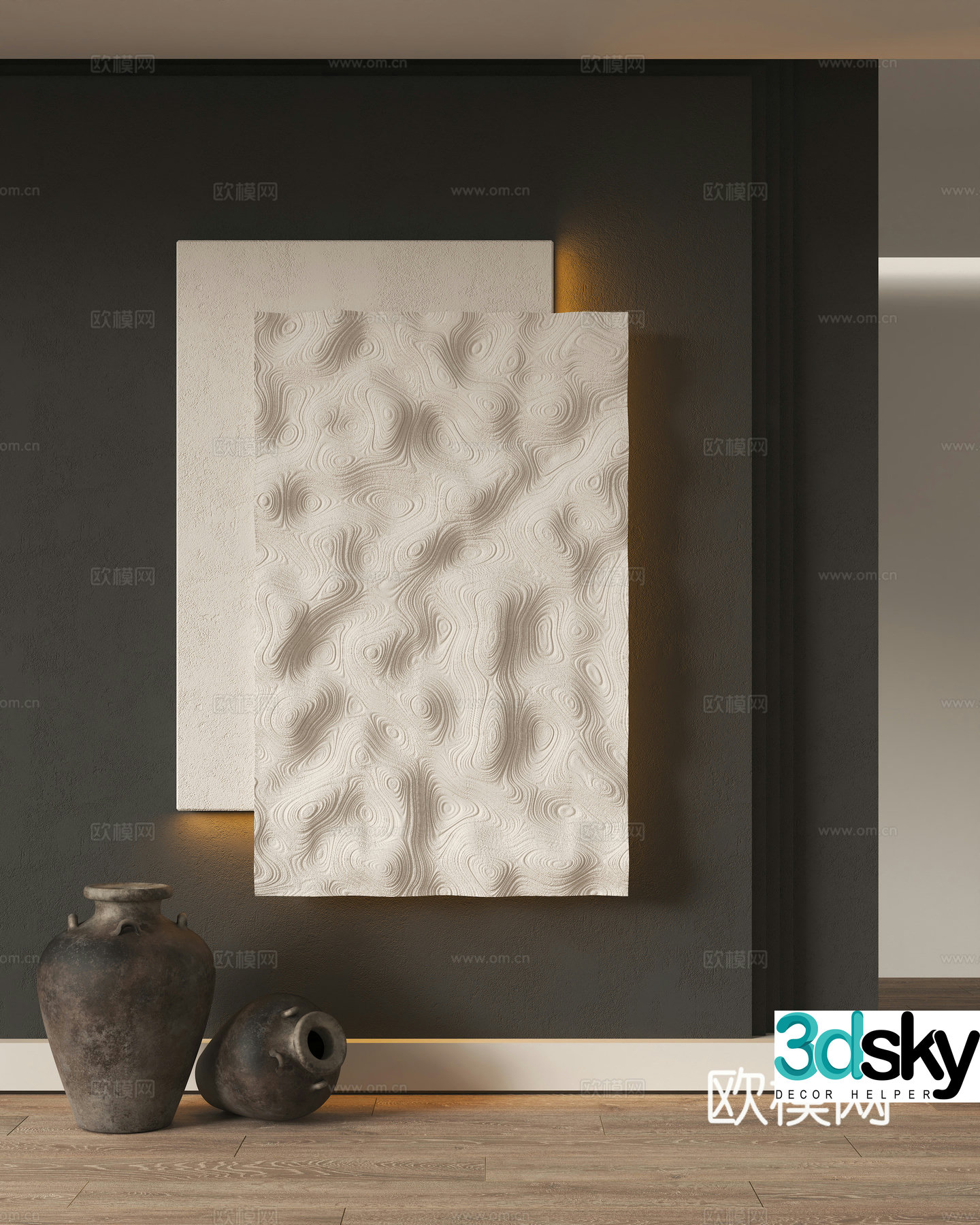 Modern abstract decorative hanging painting 3d model