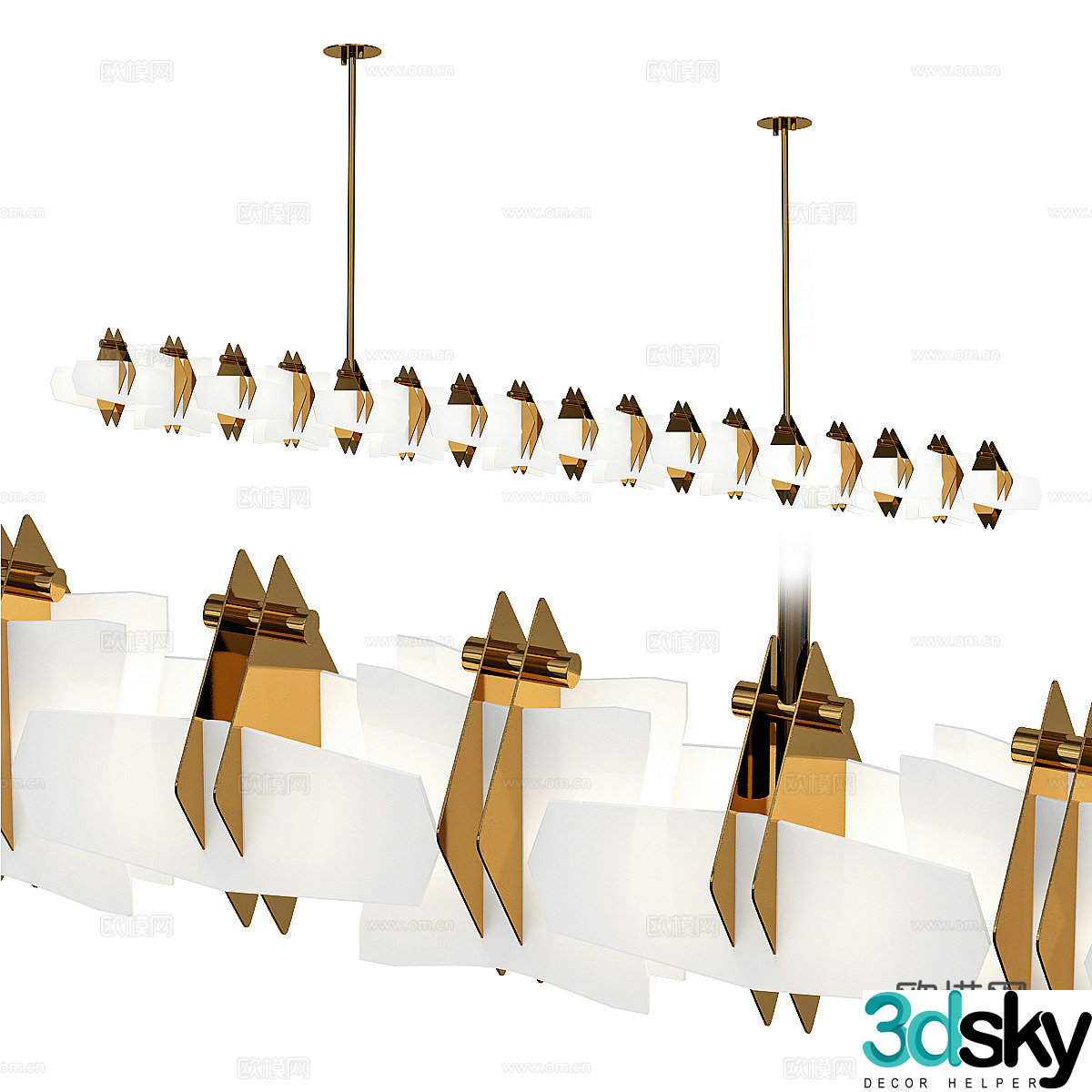 Modern light luxury decorative chandeliers 3d model