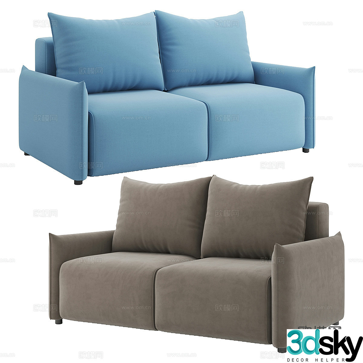 Modern Cream Style Floris Sofa 3d Model