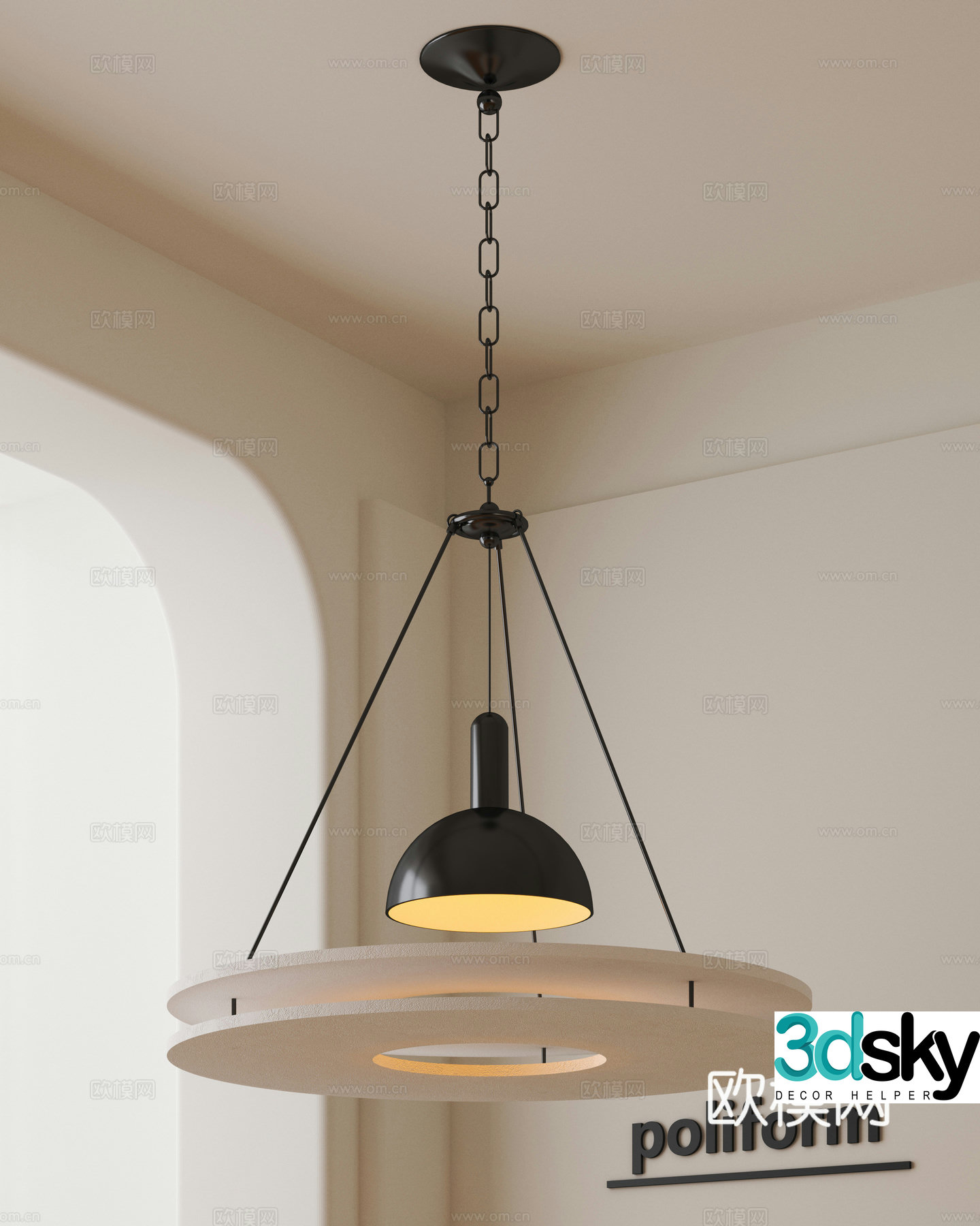 Modern chandelier 3d model