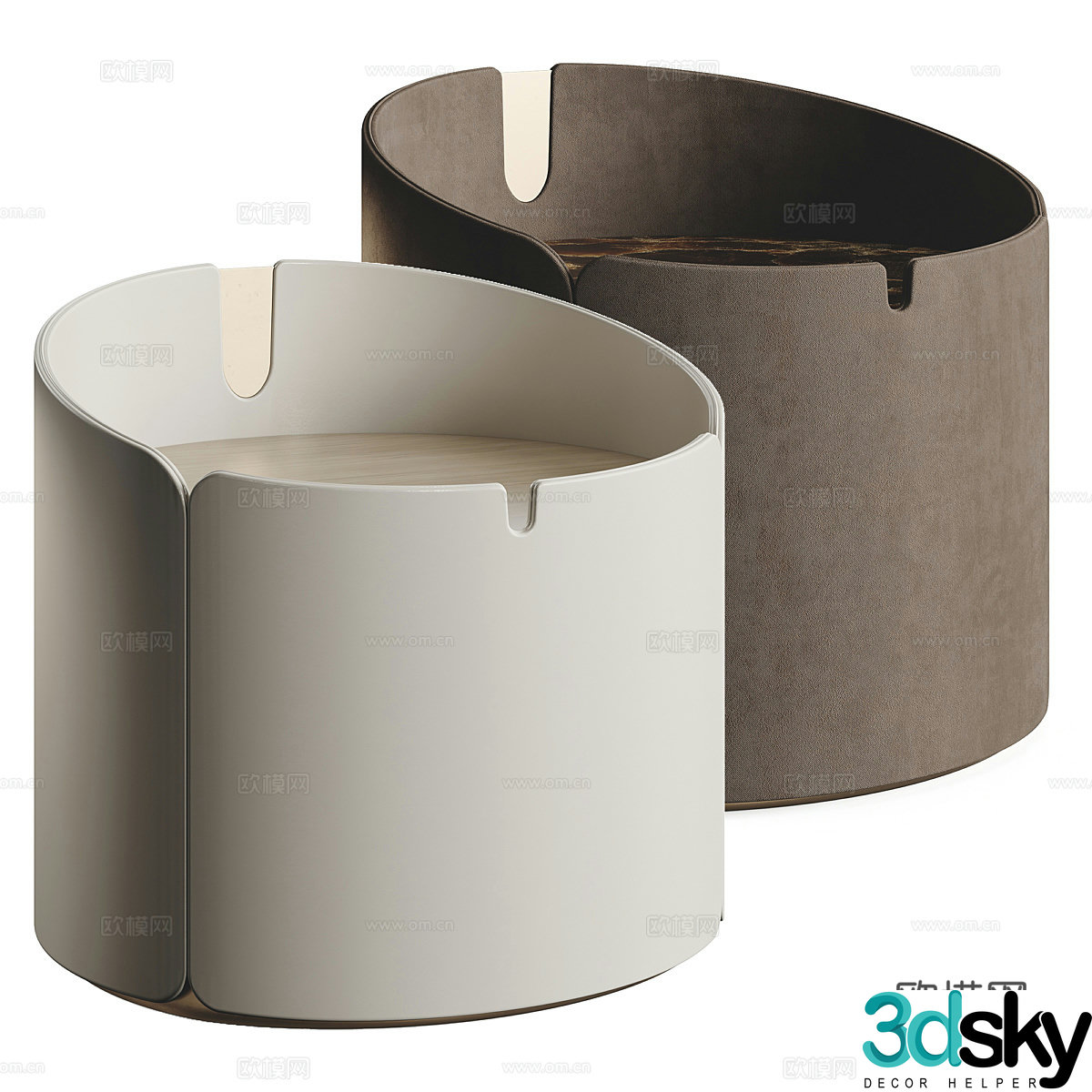 New Chinese style light luxury bedside table 3D model