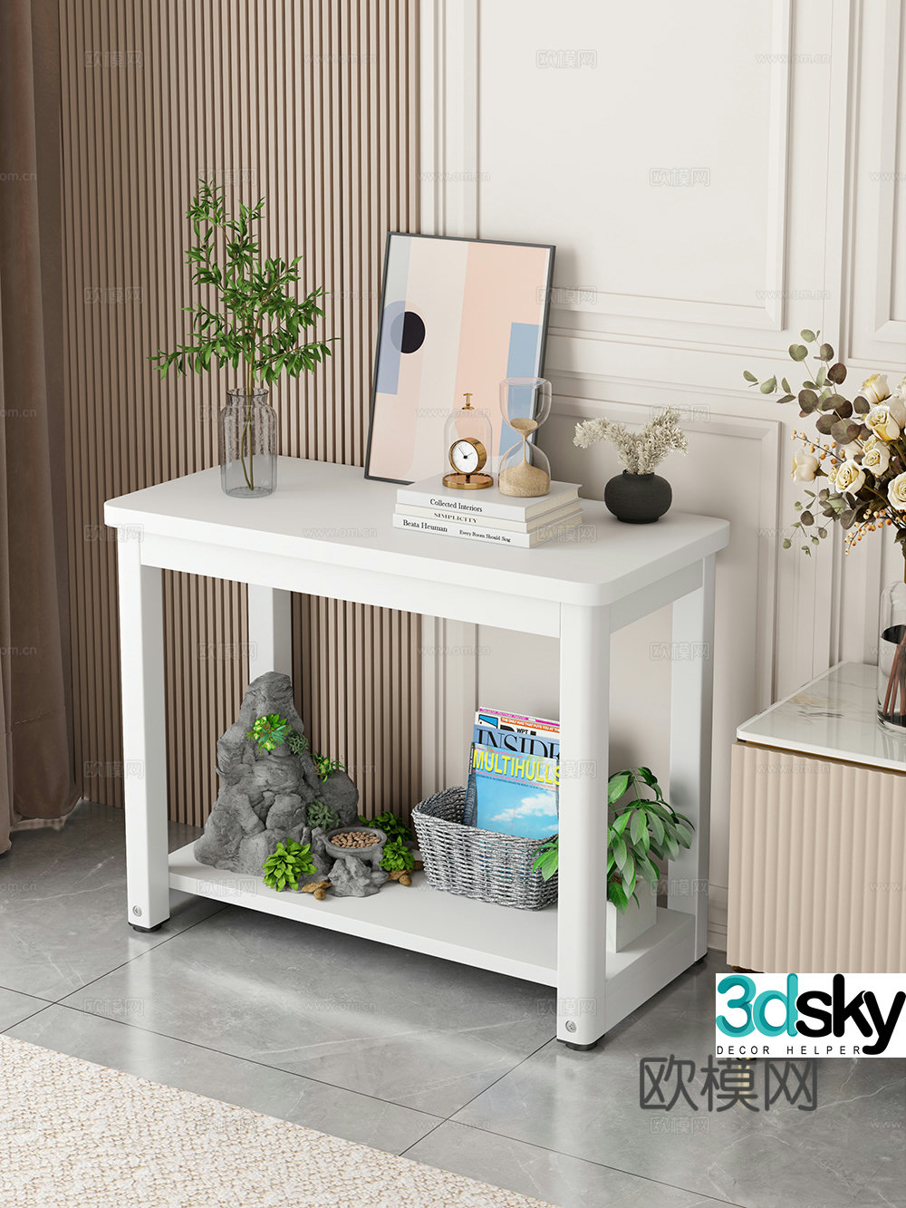 Simple shelf Bookshelf Shelf Decorative shelf 3D model
