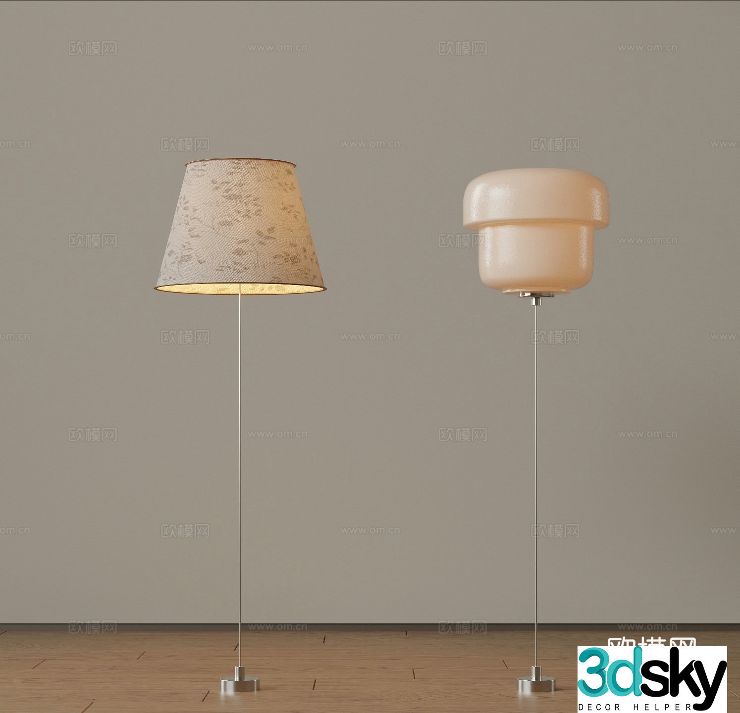 Modern medieval floor lamp Minimalist floor lamp Italian floor lamp Art floor lamp Creamy wind fall 3D model