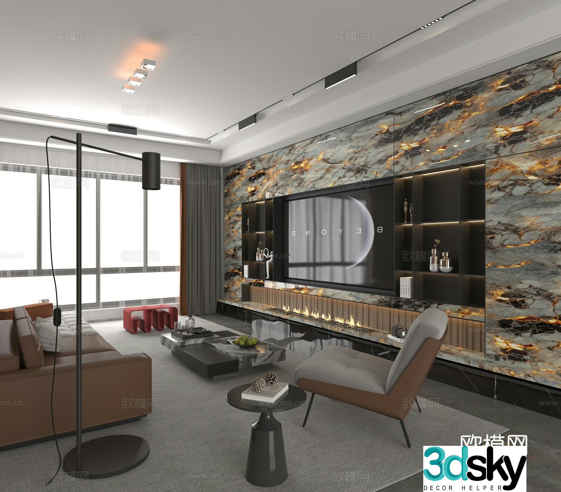 Modern living room 3d model