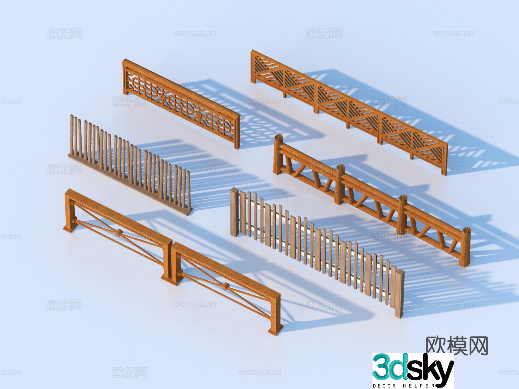 Fence Guardrail Railing 3d Model