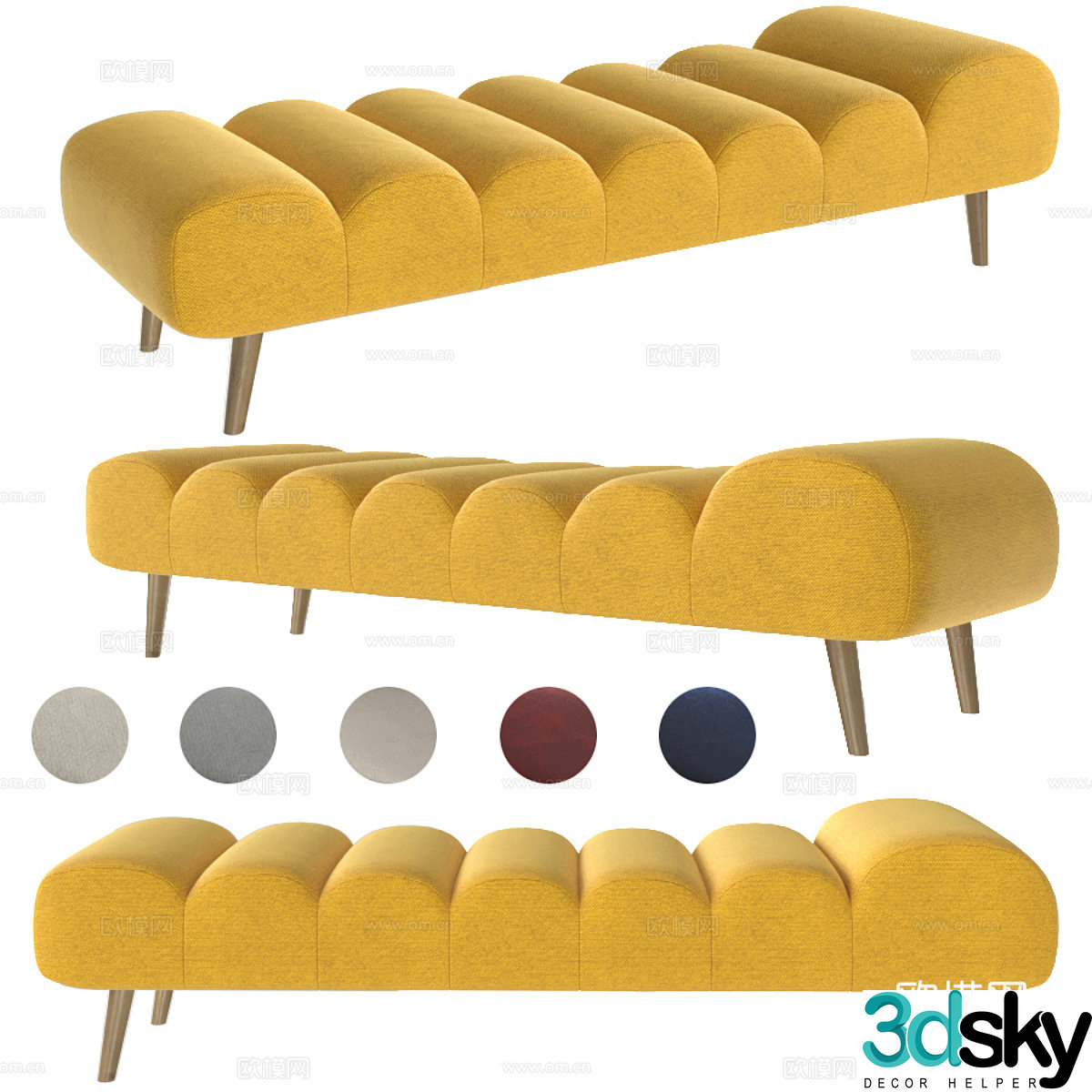 Caterpillar sofa bed 3d model