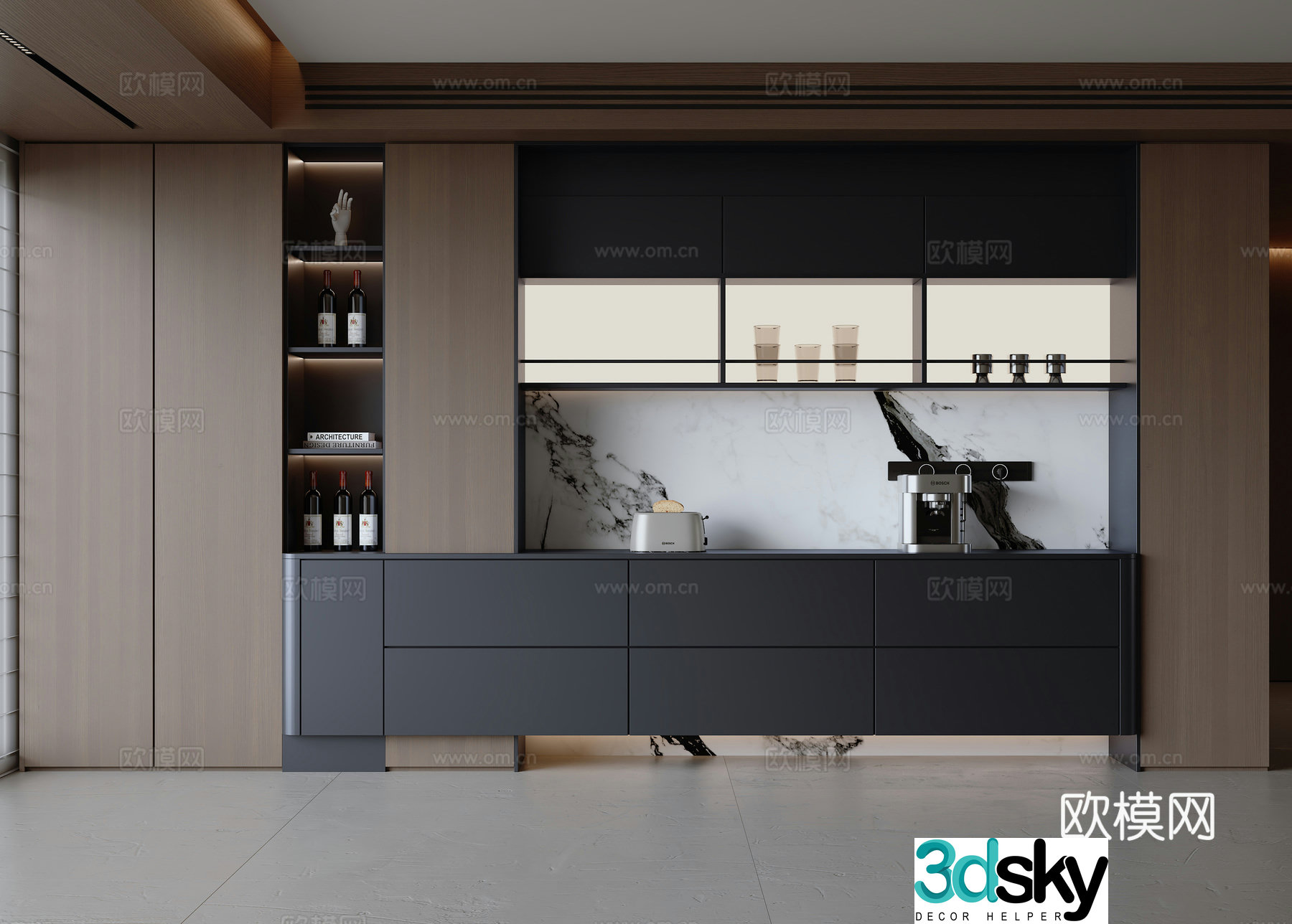 Modern Italian sideboard 3D model