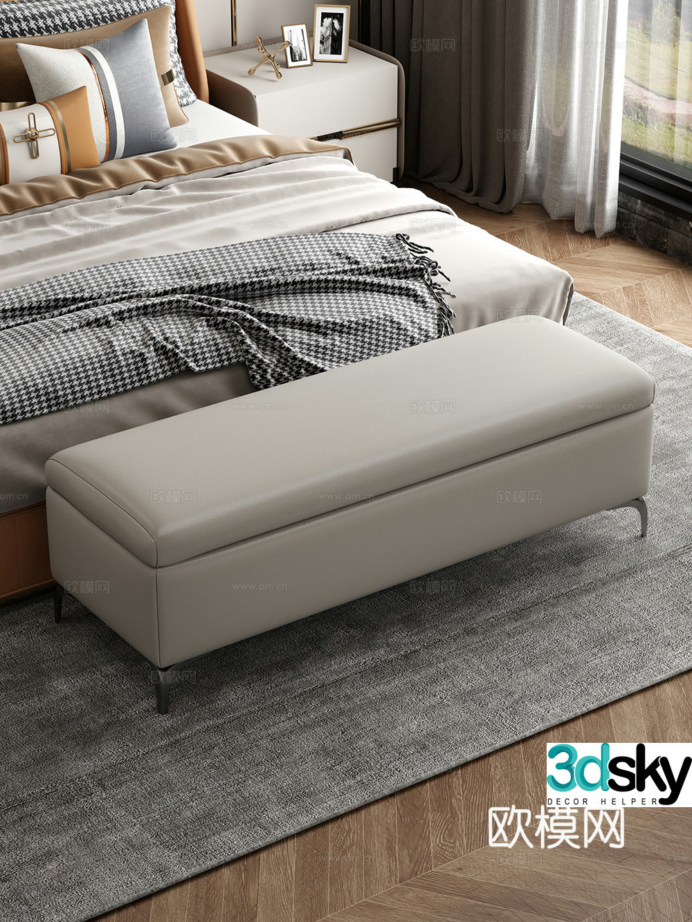 3D model of bed stool
