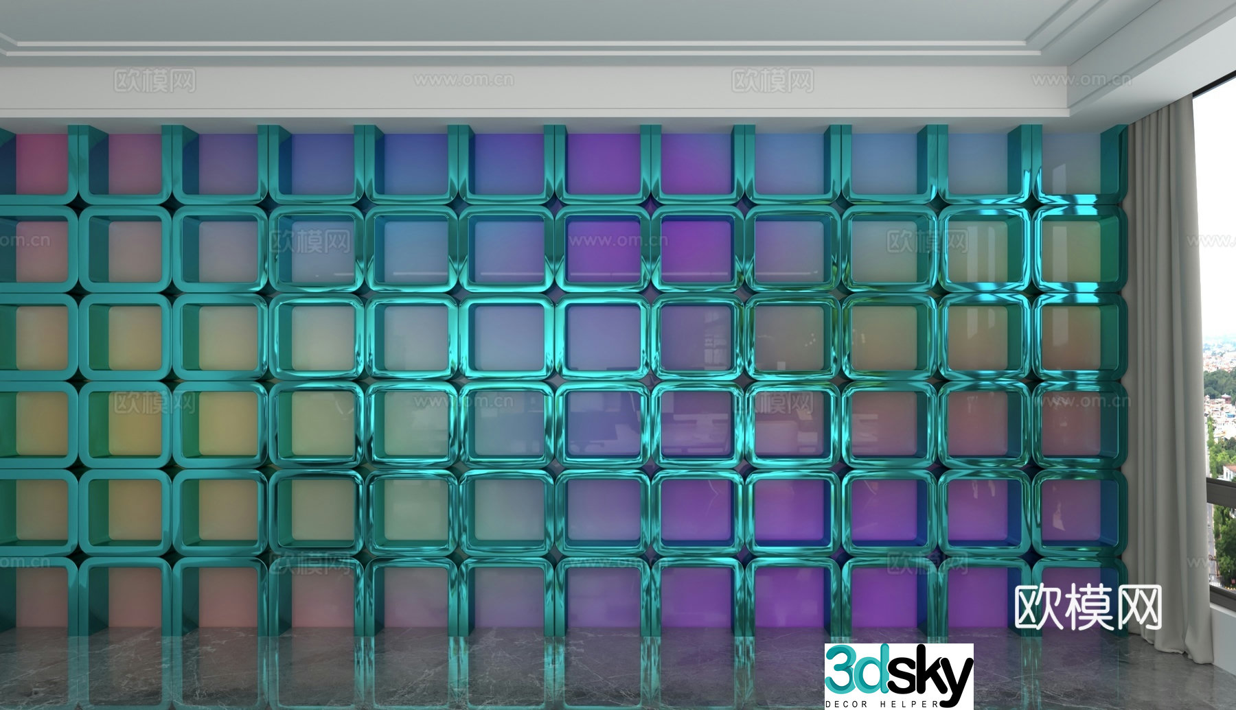 Modern background wall 3d model