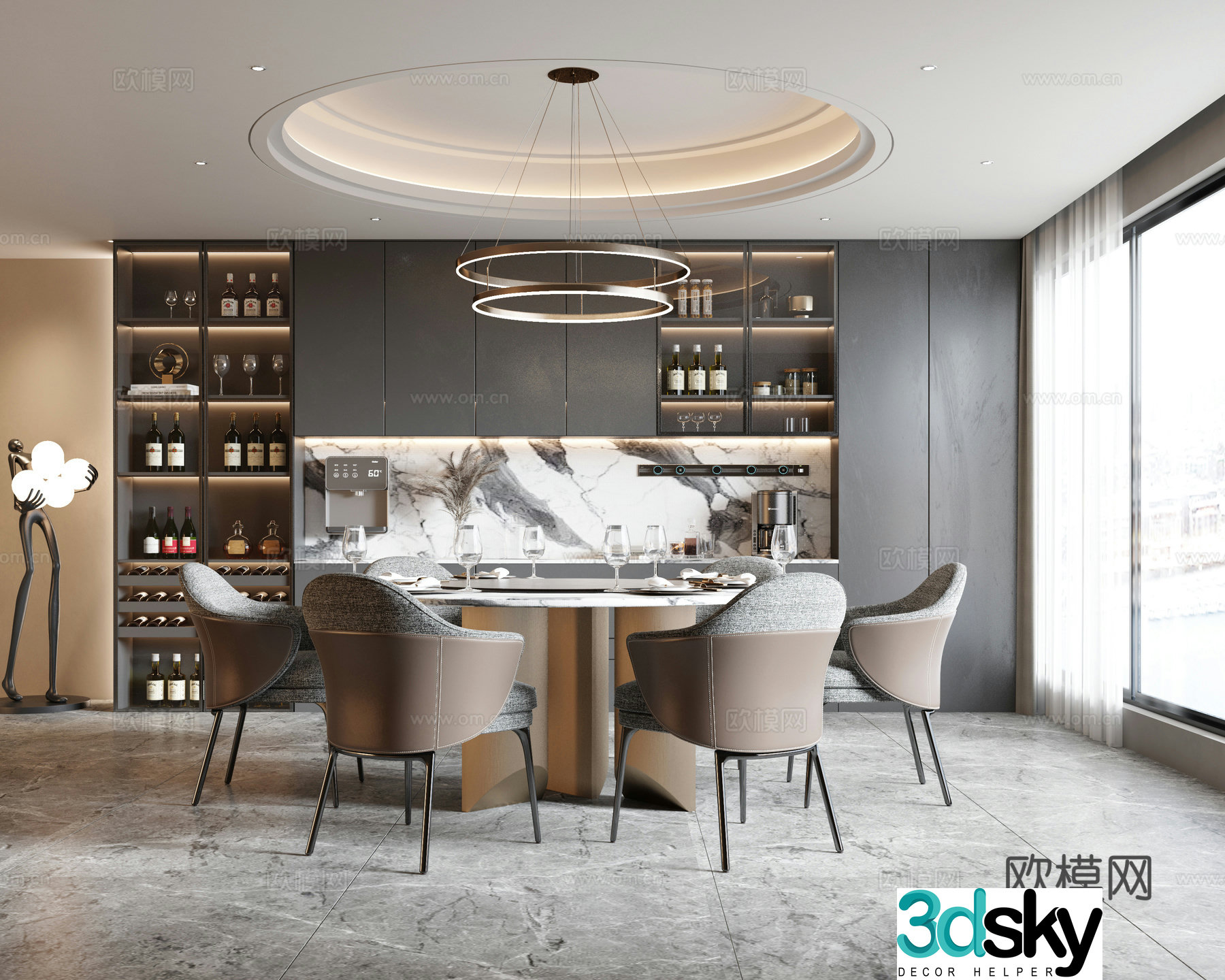 Modern restaurant 3d model