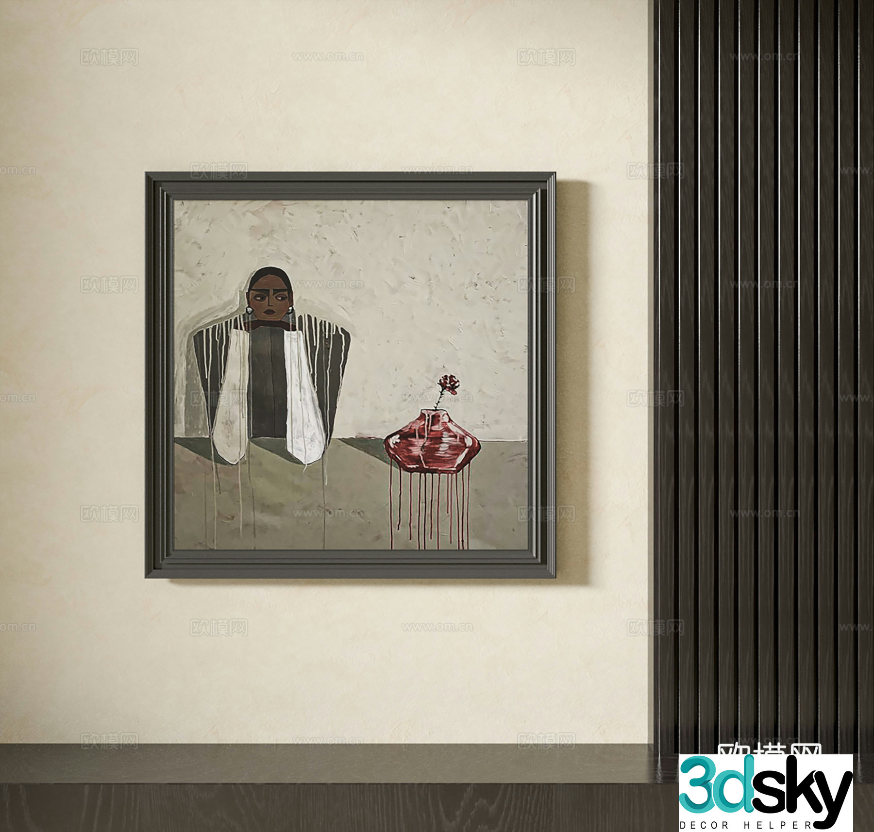3D model of medieval style decorative painting