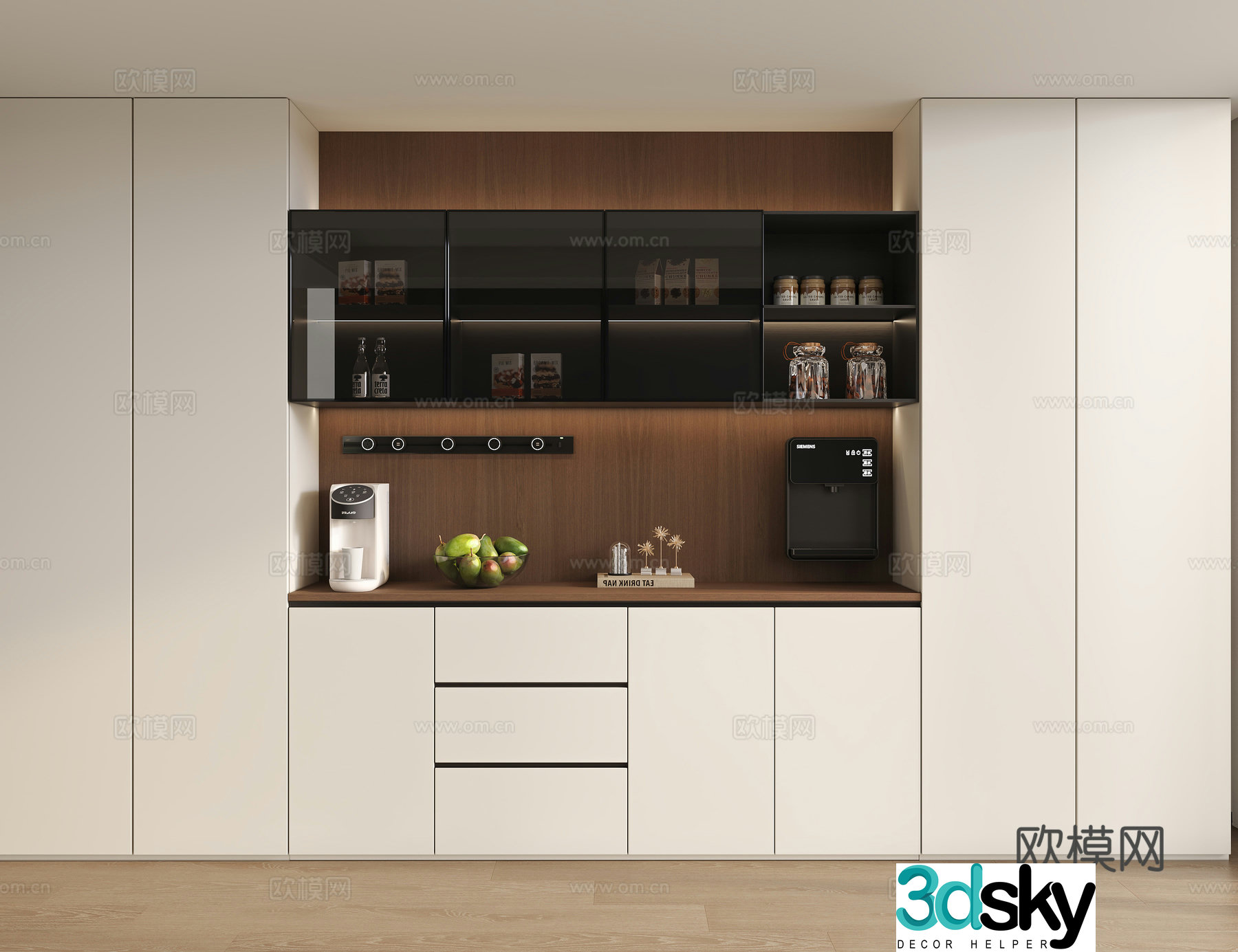 Modern sideboard sideboard wine cabinet sideboard sideboard ornament 3D model