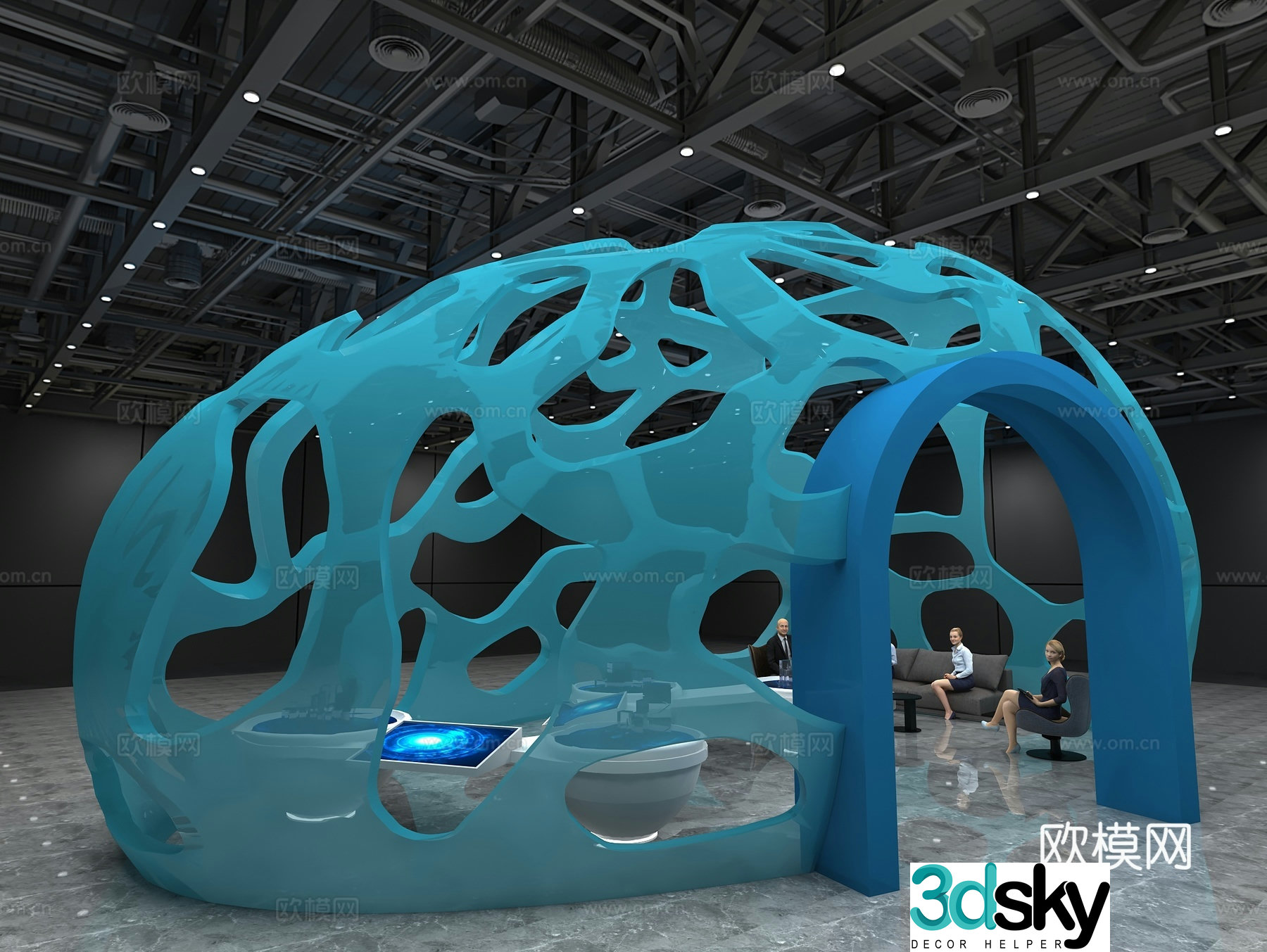 Modern tech exhibition 3d model
