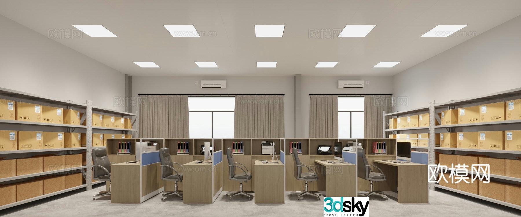 Modern Warehouse Office 3D Model