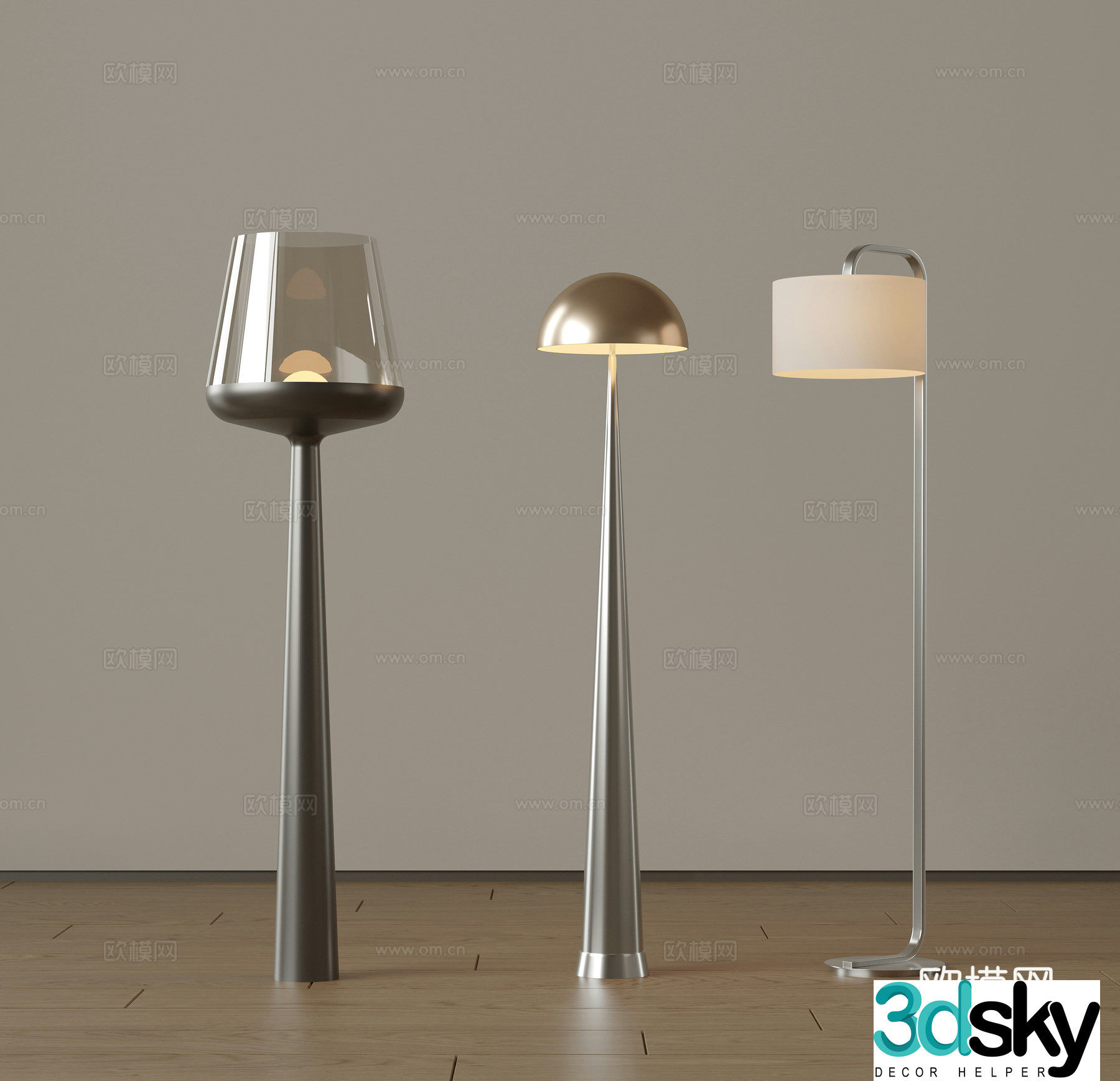 Modern medieval floor lamp Minimalist floor lamp Italian floor lamp Art floor lamp Creamy wind fall 3D model