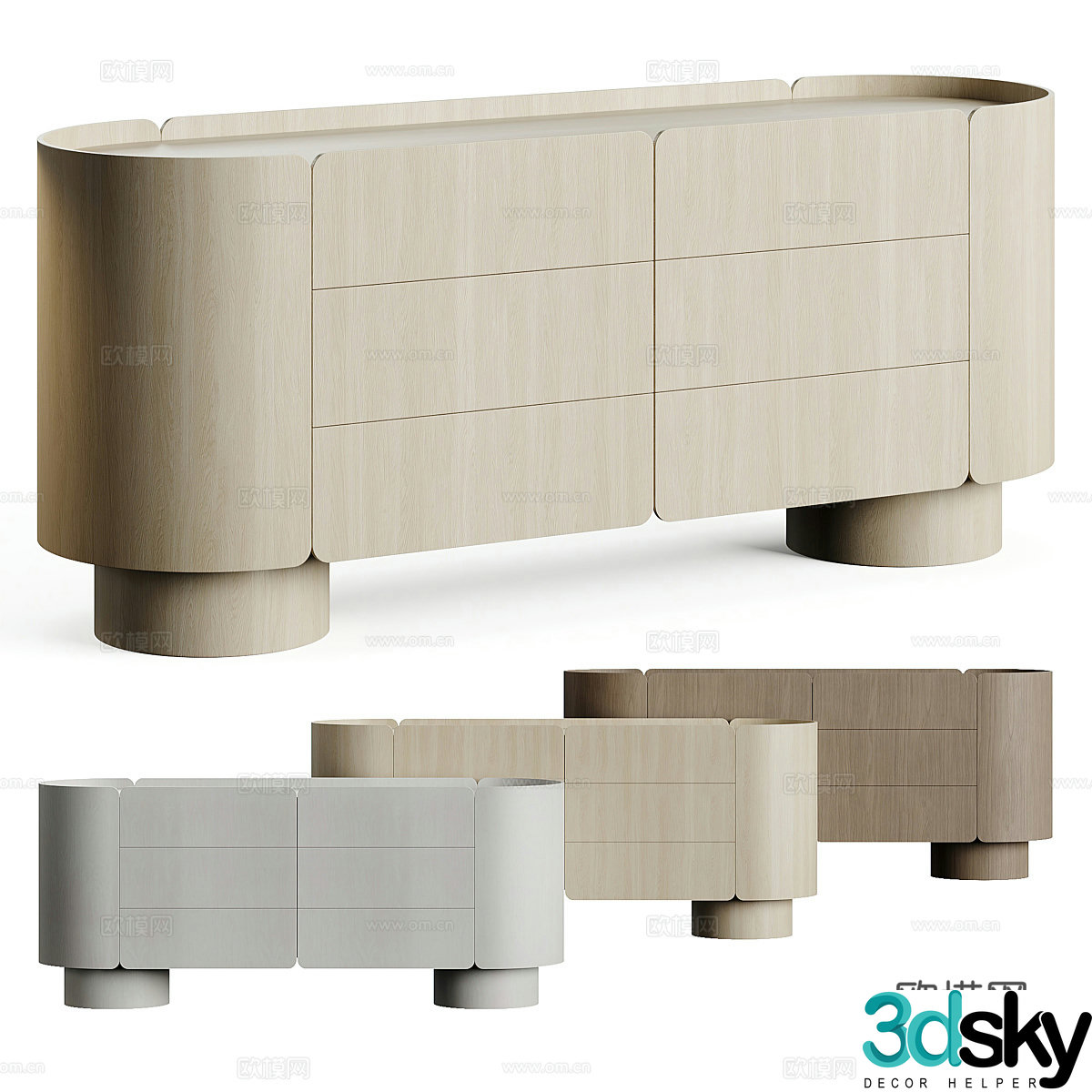 New Chinese sideboard low cabinet TV cabinet 3D model