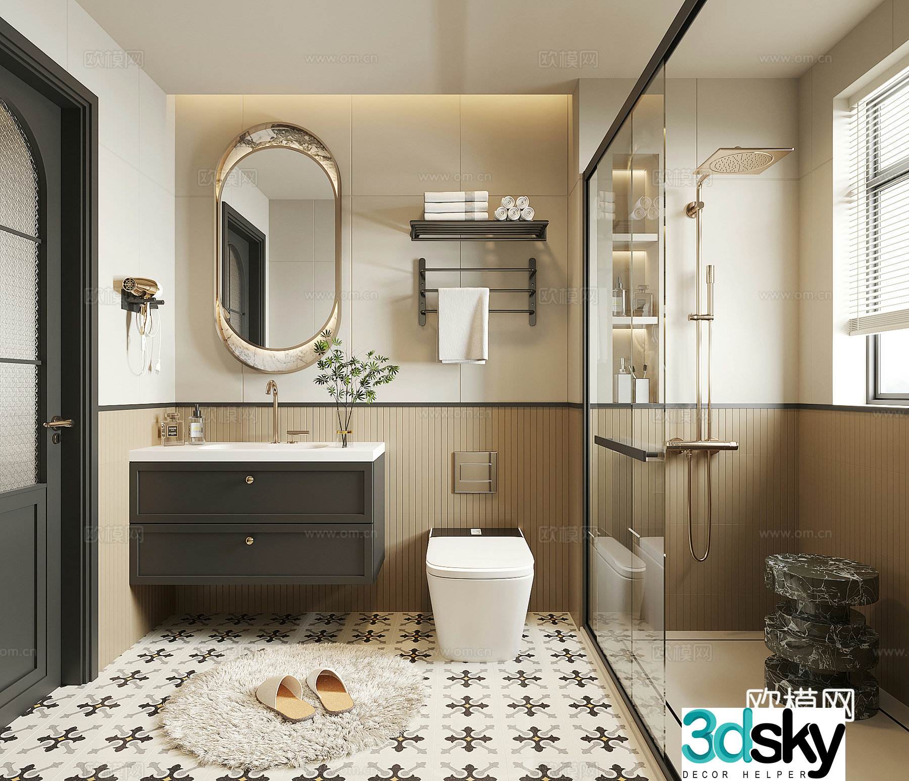 French bathroom 3d model