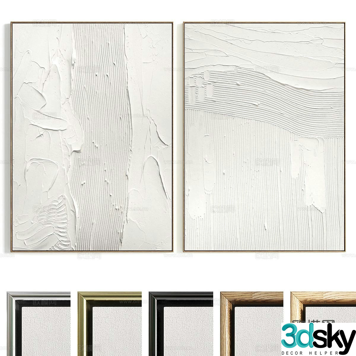 New Chinese style decorative painting 3D model