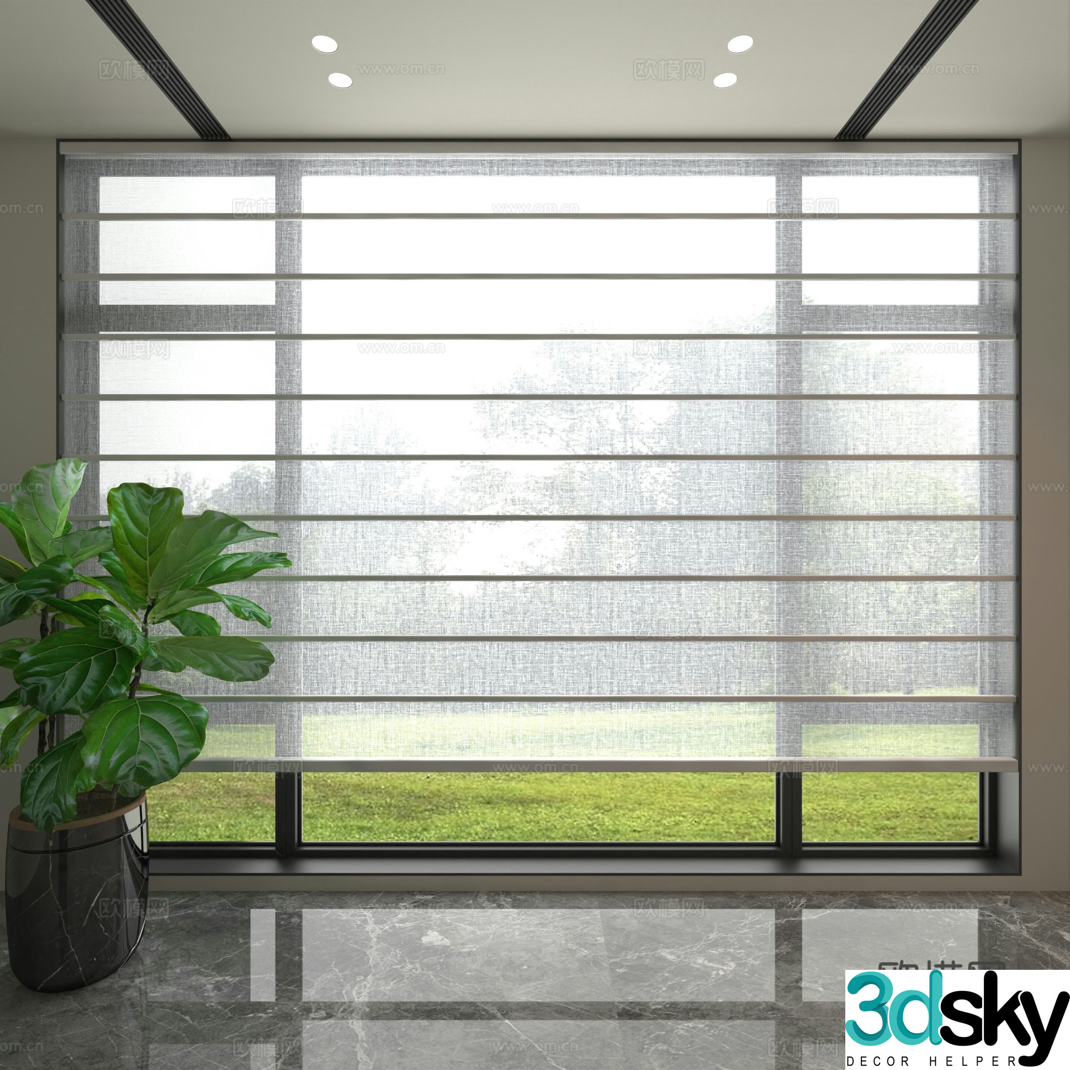 Modern curtain 3d model