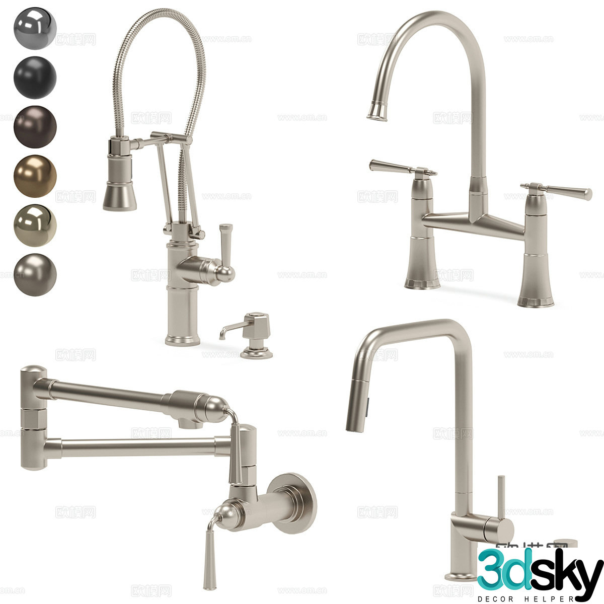 Modern light luxury BRIZO kitchen faucet 3d model