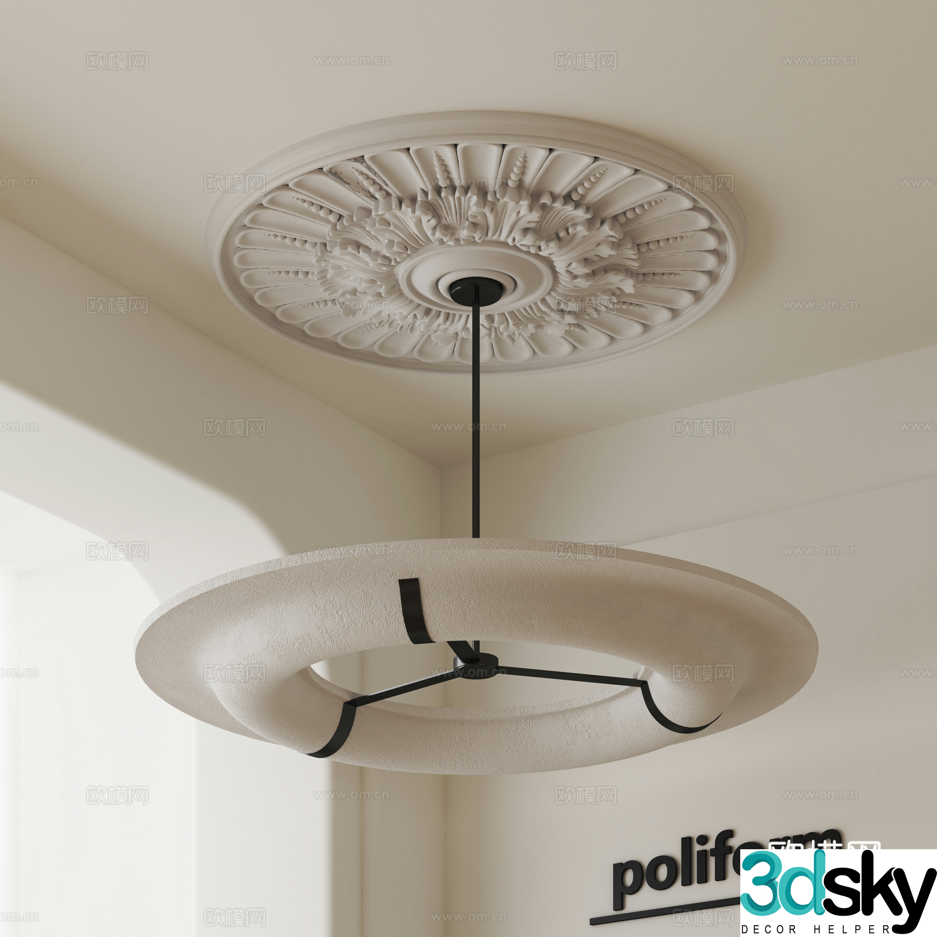 Modern chandelier 3d model