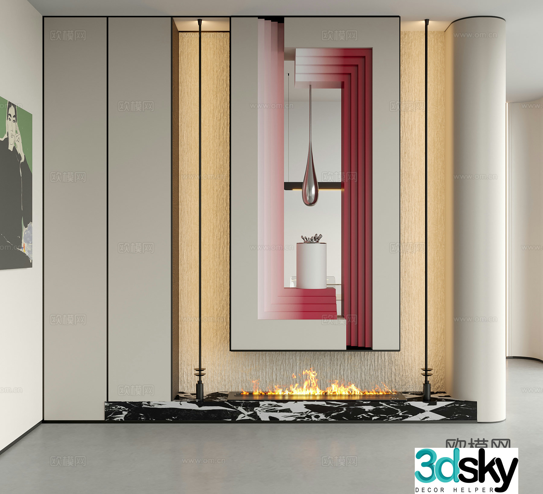 Modern decorative entrance door entrance entrance door door partition 3D model