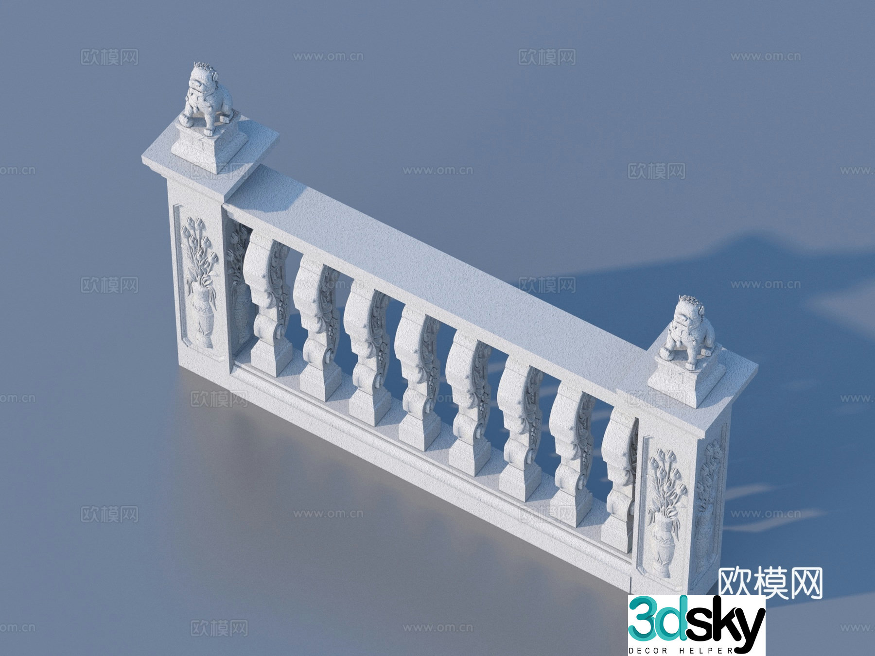 Fence Guardrail Railing 3d Model