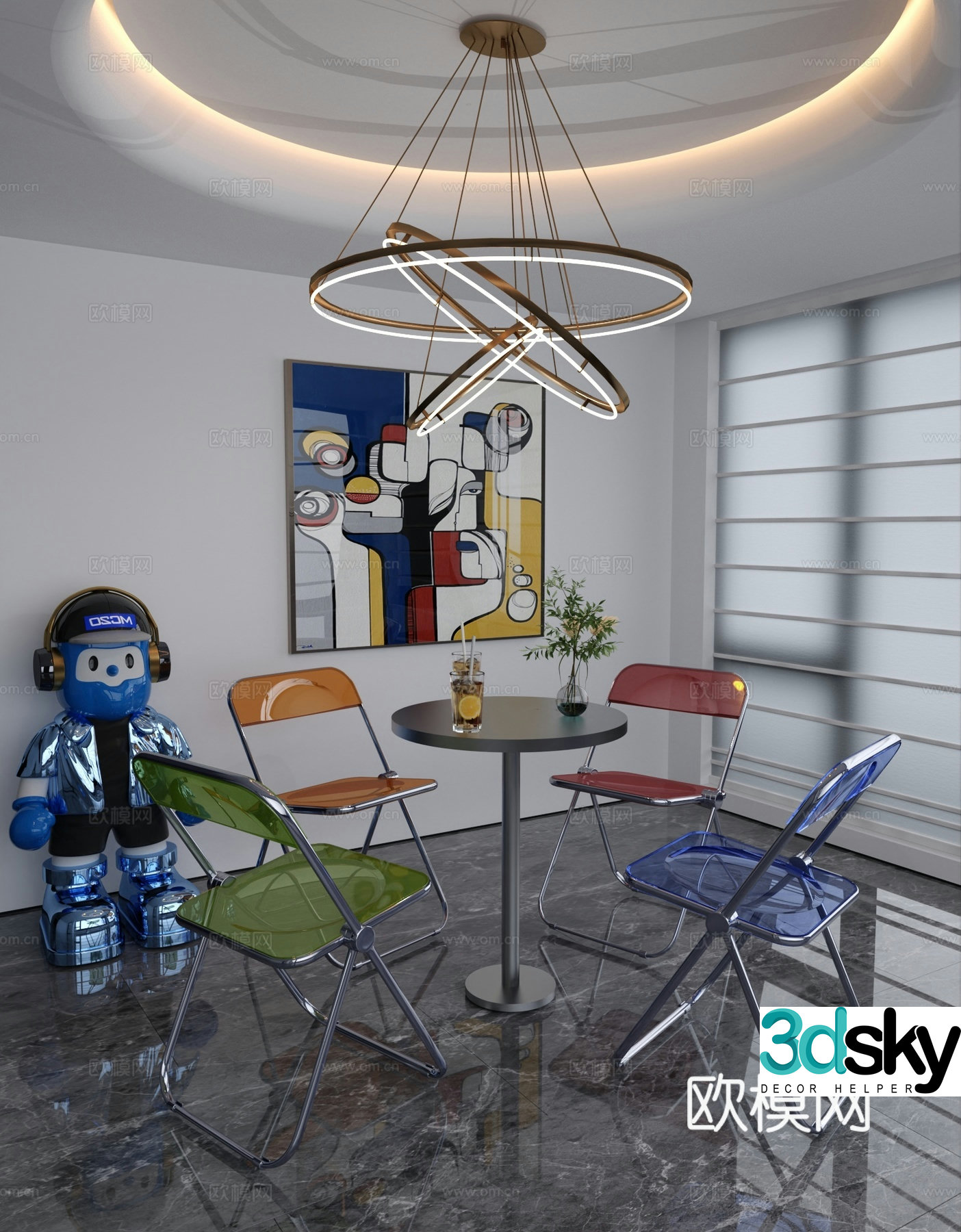 Leisure table and chair 3d model