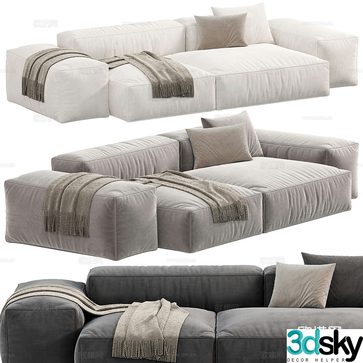 Modern Italian Bargo Loft sofa 3d model