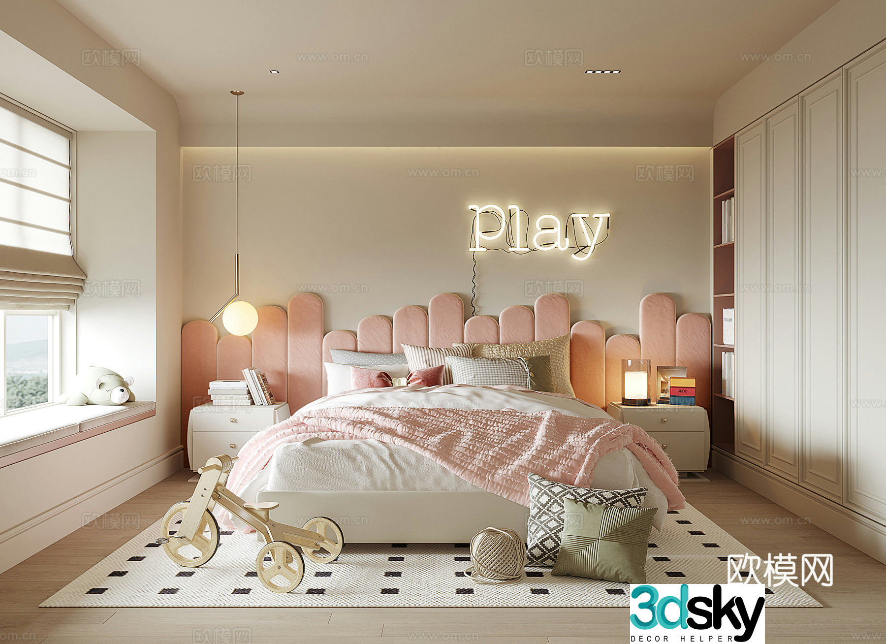 Modern girl room 3d model