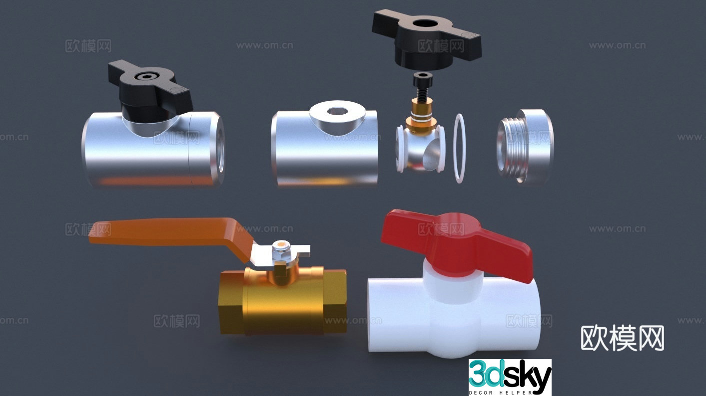 Valve Pipe valve Regulating valve Gas valve Gate valve Ball valve Manual valve Plastic valve 3D model