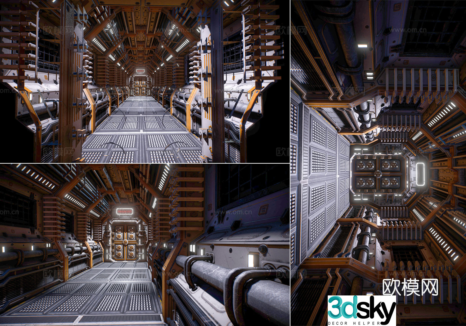 Science fiction corridor Game science fiction scene corridor Modern science fiction art gallery scene Game movie 3d model