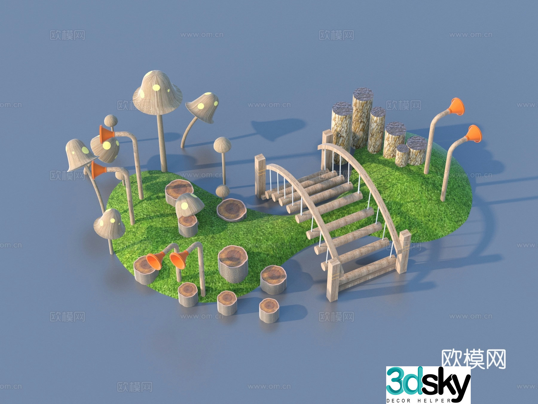 Children’s Equipment Ride Facilities Kindergarten Slide 3D Model