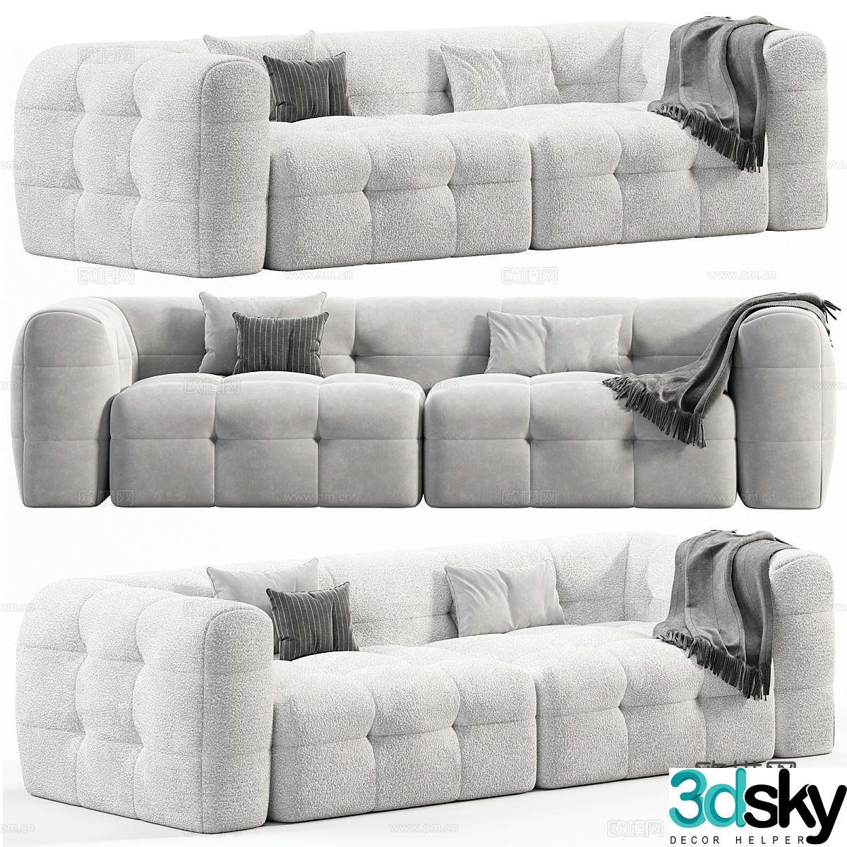 Modern Italian Brage casual sofa 3d model