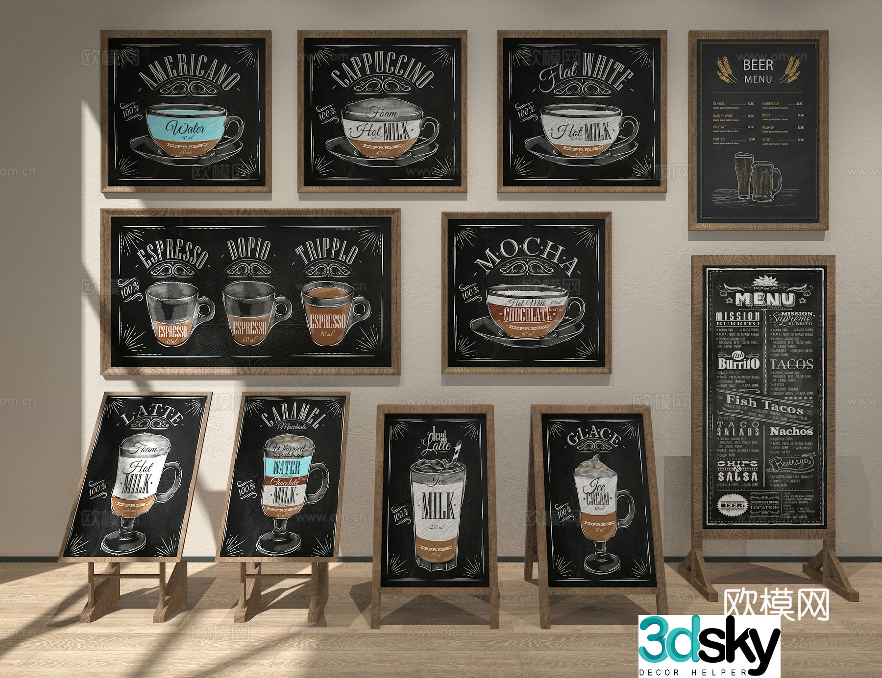 Coffee billboard 3d model