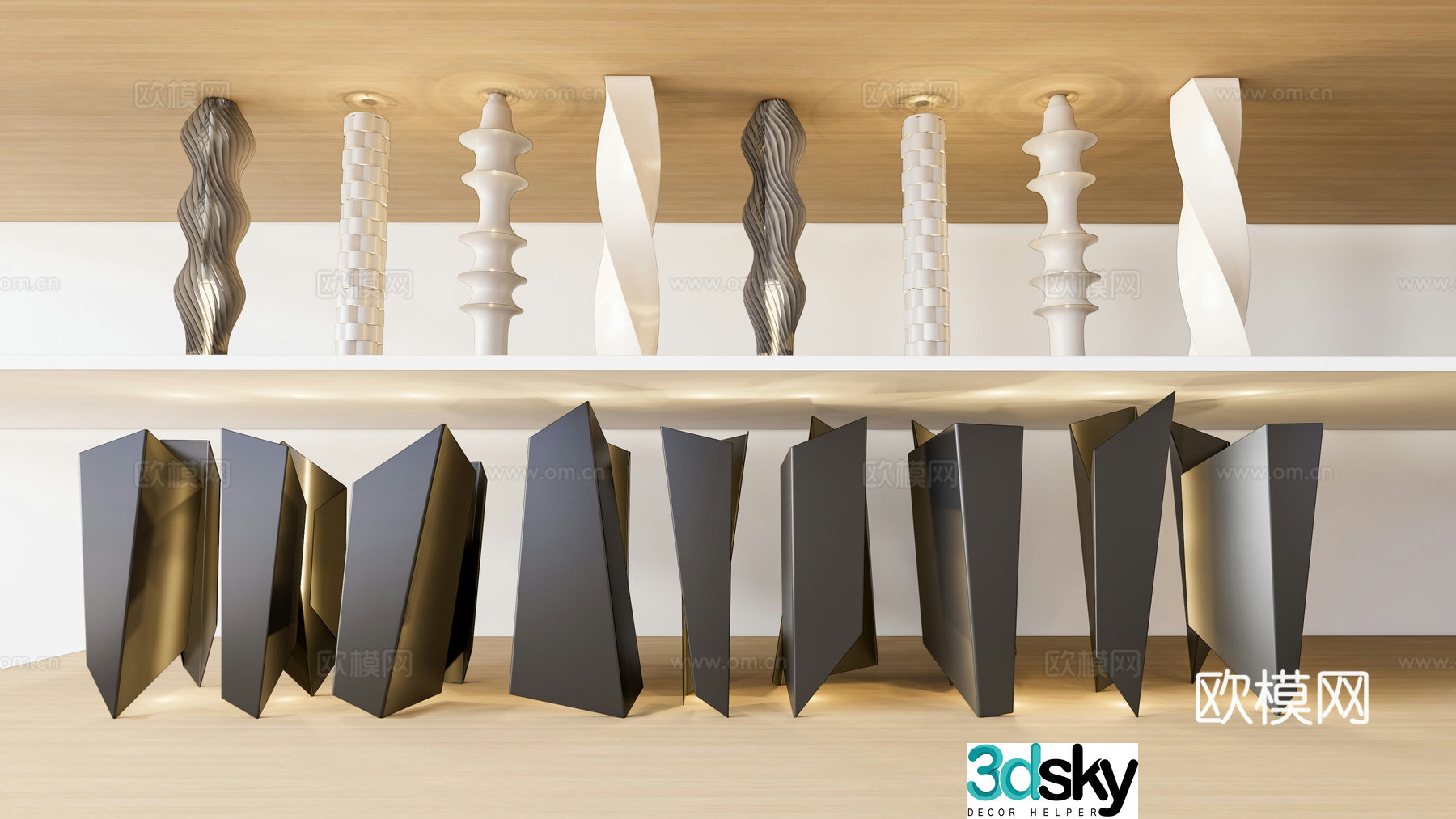 Modern interior special columns creative columns decorative package columns decorative columns creative art columns 13D model