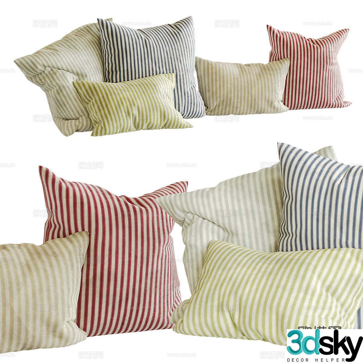 Modern cream style pillow 3d model
