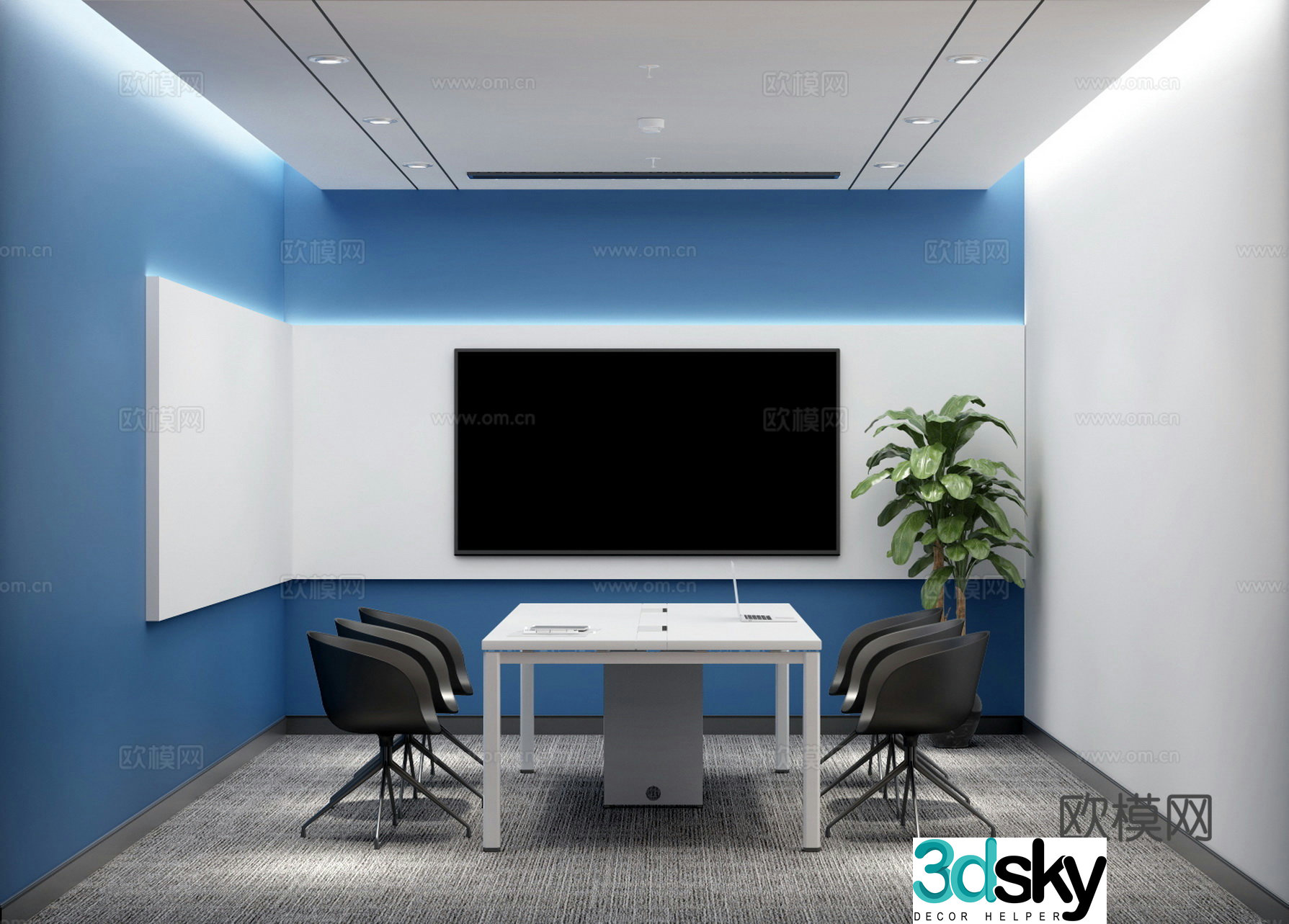 Modern small negotiation room small conference room discussion room study room reception waiting room training room 3D model